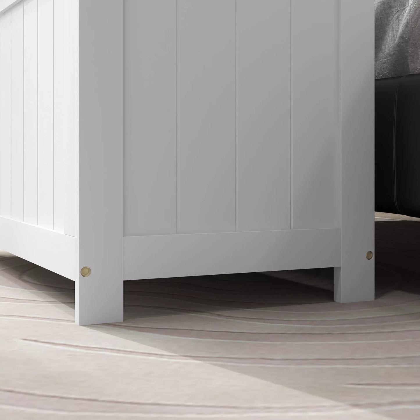 Laikymo dėžė, žaislų skrynia, MDF, 2 rankenos, 81 x 40 x 46 cm, balta