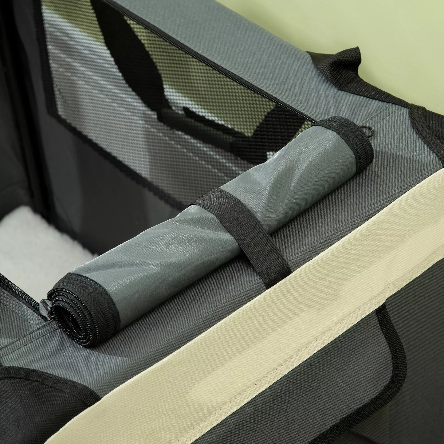 Transportavimo krepšys, transportavimo dėžė katėms ir mažiems šunims, sulankstoma, 3 durys, pilka, 70 x 51 x 50cm