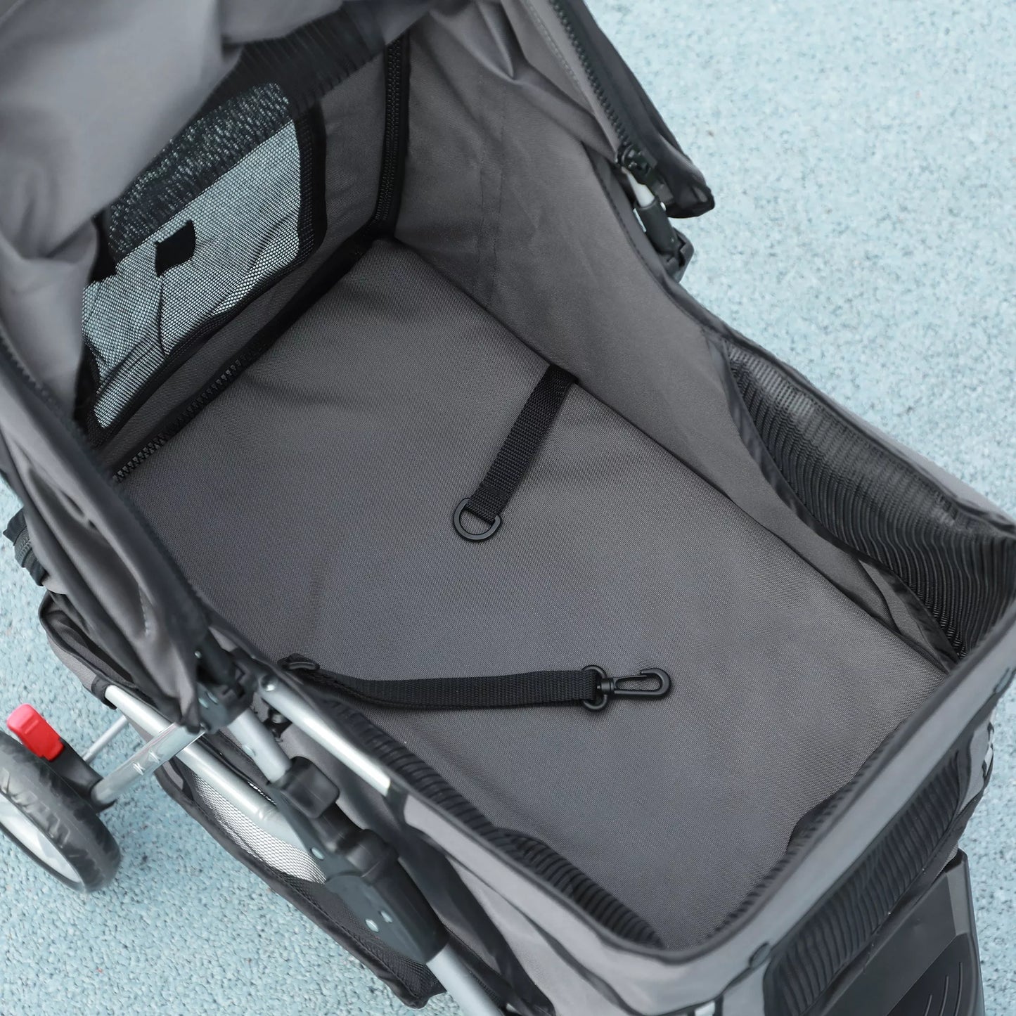 Sulankstomas vežimėlis šunims ir katėms iki 10 kg, 75 x 45 x 97 cm, tamsiai pilkas