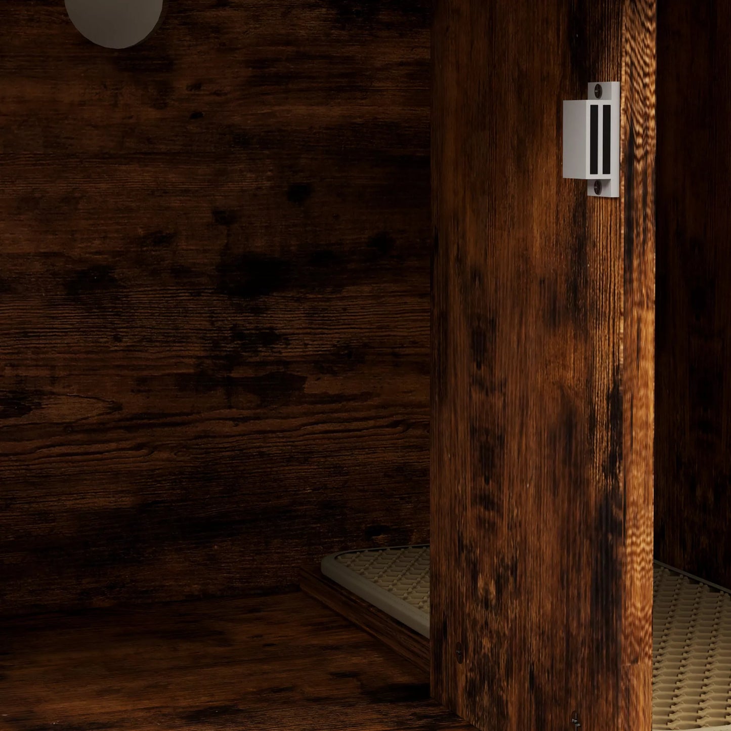 Uždaras kačių tualetas su 3 lygių lentyna ir draskykle, 80 x 48 x 152 cm, ruda