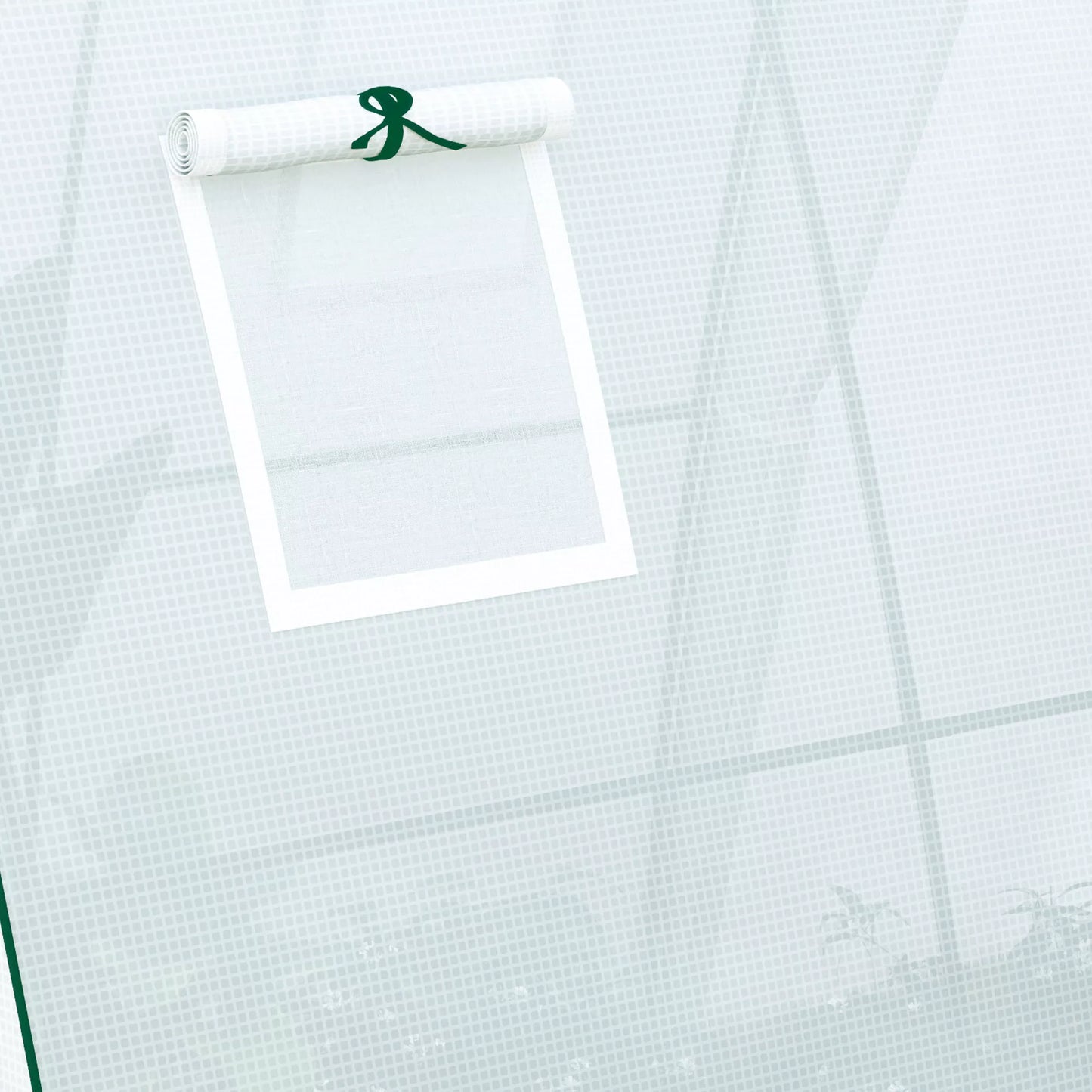 Lankinis šiltnamis su smėlio maišais ir plastiko danga, 2 ritininių durų, tinkliniais langais, nešiojamas, 1,8 x 1,8 x 2 m, baltas