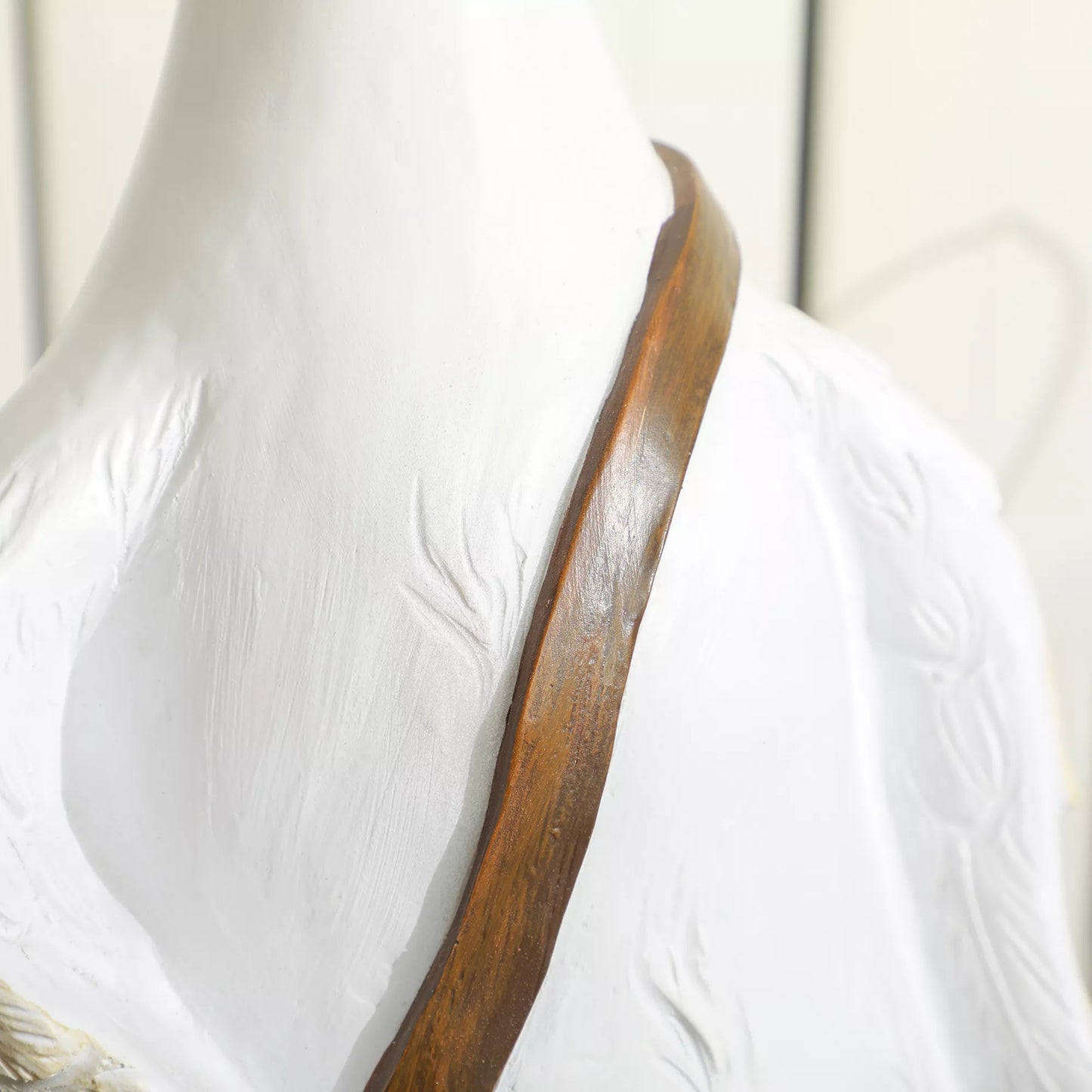 Gėlių vazonas, gulbė su rankine, atsparus oro sąlygoms, 32 x 18 x 60 cm, balta, ruda