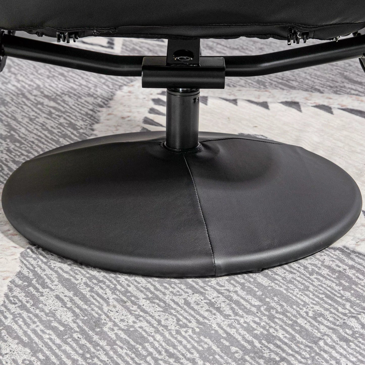 2 dalių fotelių komplektas, fotelis su pakoja, atlošiamas fotelis su pakoja, reguliuojamas aukštis, atlošiamas atlošas, juodos spalva