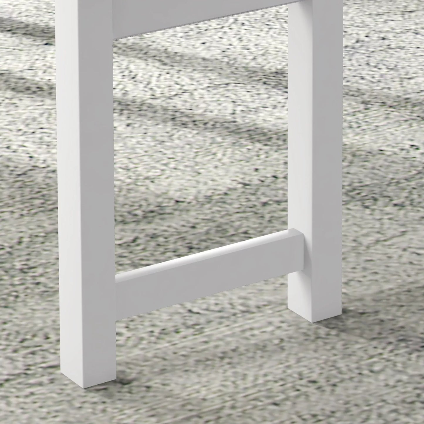 Sėdimoji grupė, 4 dalių valgomojo stalo komplektas, 1 stalas, 1 suolas, 2 kėdės, pilka + balta