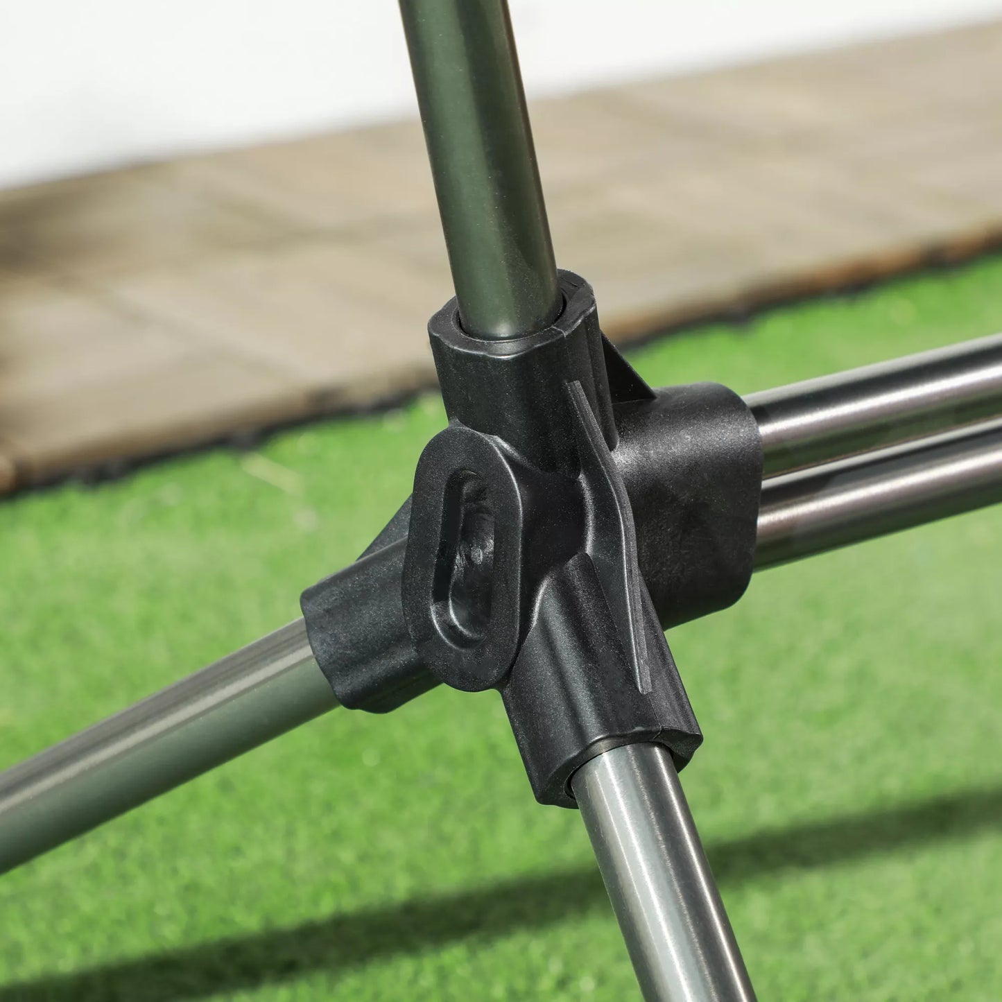 Kempingo supamasis krėslas, sulankstomas, su reguliuojamu atlošu, aliuminio rėmas, 54 x 100 x 101 cm, Juodas