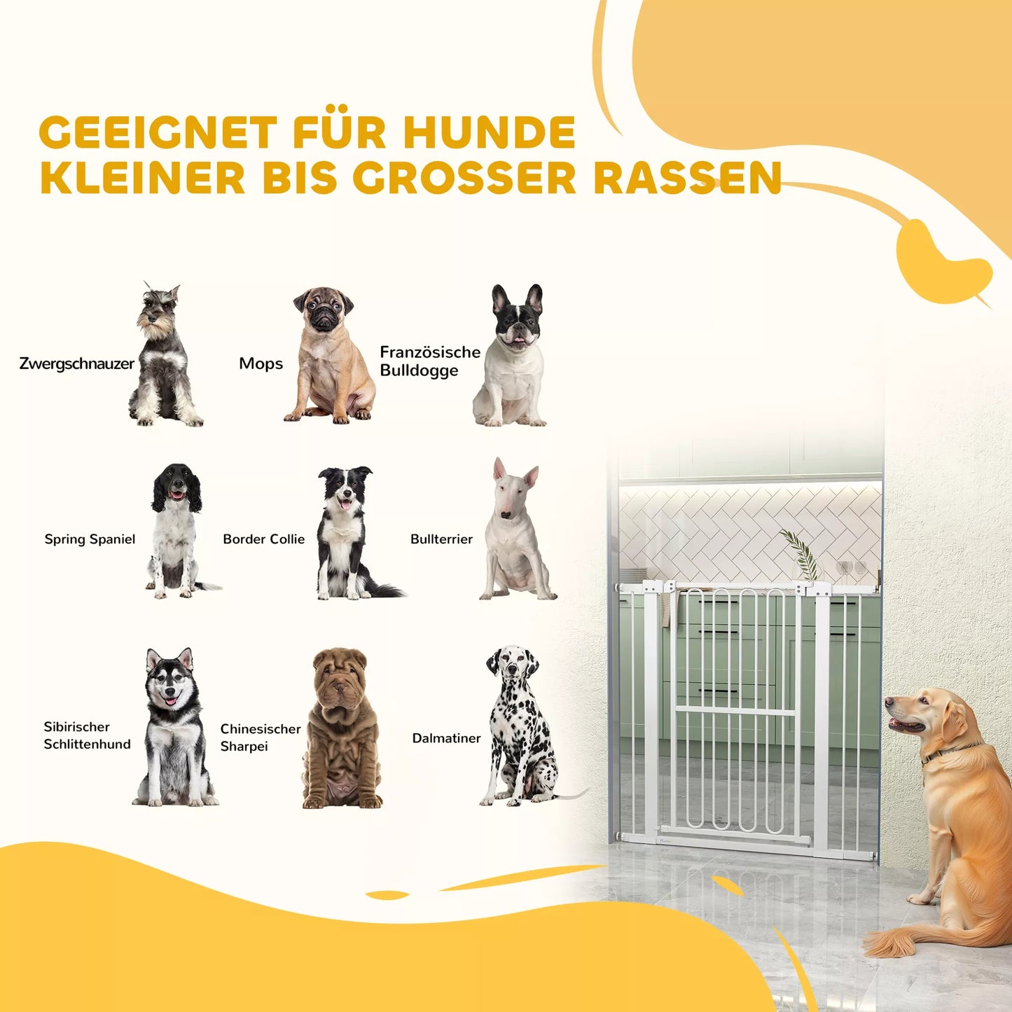 Apsauginiai varteliai šuniui, 76-104 cm, montuojami be gręžimo, varteliai laiptams