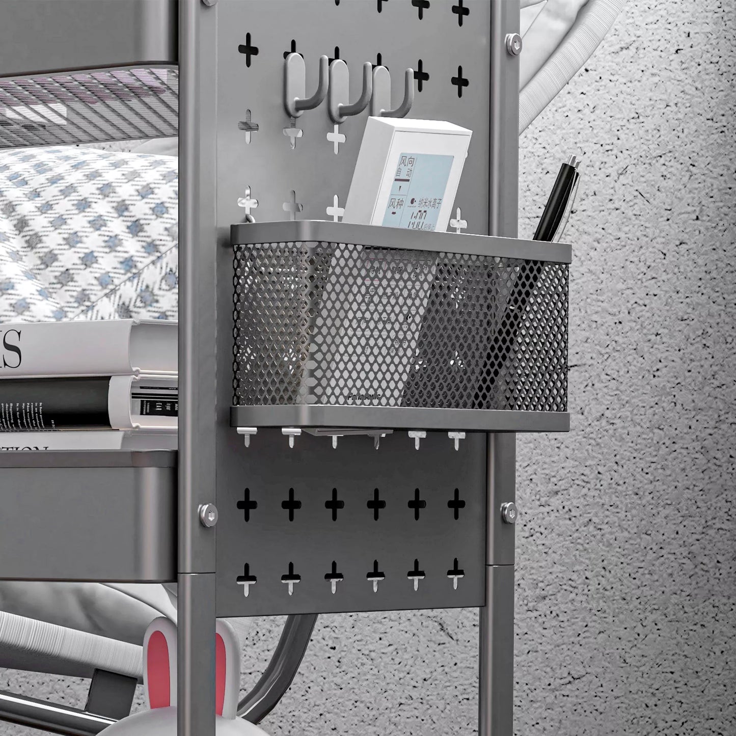 Daugiafunkcinis vežimėlis Virtuvės vežimėlis, 3 lentynos, 4 ratukai, 53,5 cm x 30,5 cm x 75 cm, pilkos spalvos