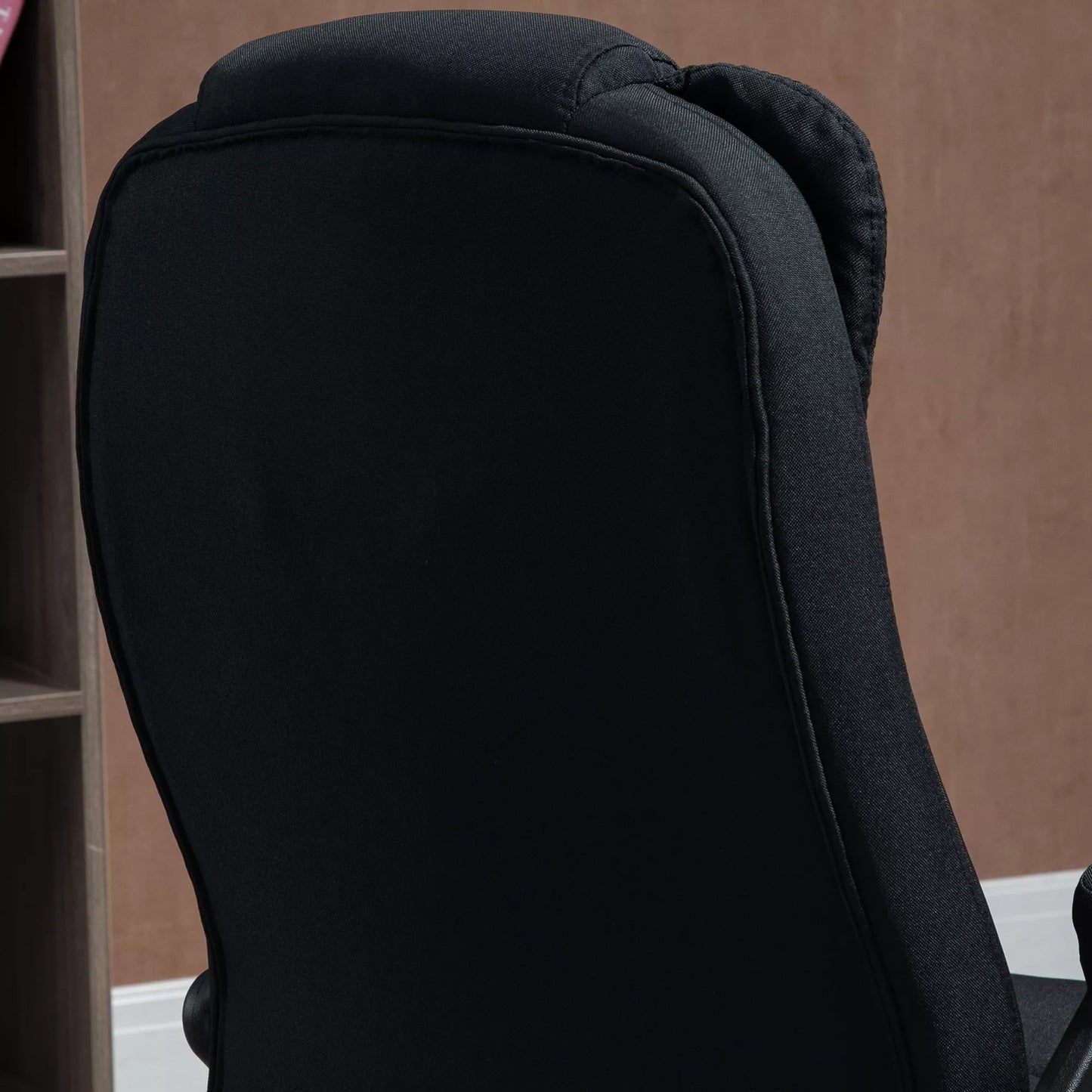 Biuro kėdė, kompiuterio kėdė, atlošiama poilsiui, aukščio reguliavimo rašomojo stalo kėdė, ergonomiška, 360°, putplastis, plastikas, lininis poliesteris, juoda, 65 x 72 x 100-120 cm