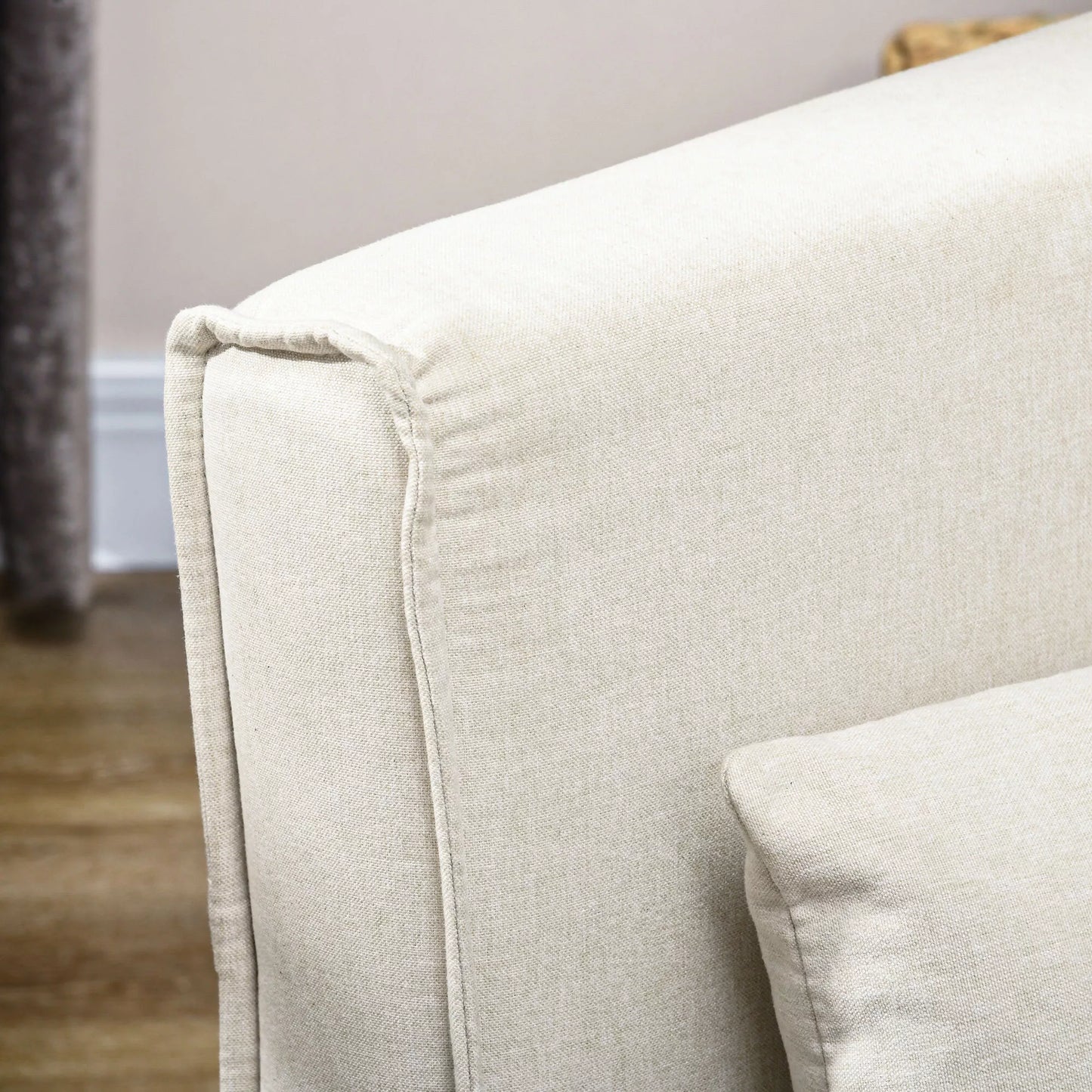 Miegamoji kėdė, 6 pakopų reguliuojamas atlošas, linine išvaizda, iki 120 kg, kreminė