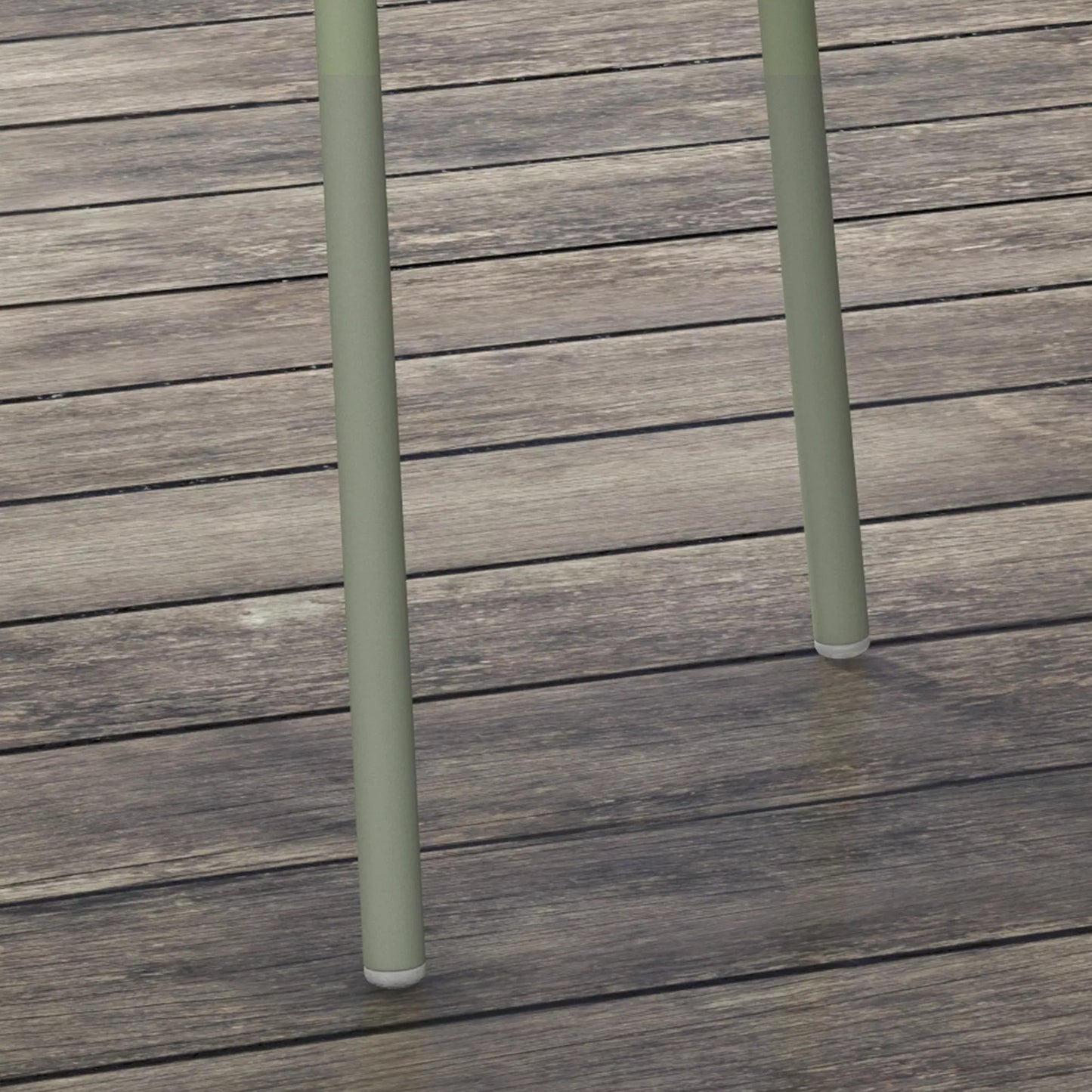 Sodo kėdžių rinkinys (4 vnt.), su atlošu/porankiais, atsparus atmosferos poveikiui, iki 120 kg, plastikas/metalas, žalias