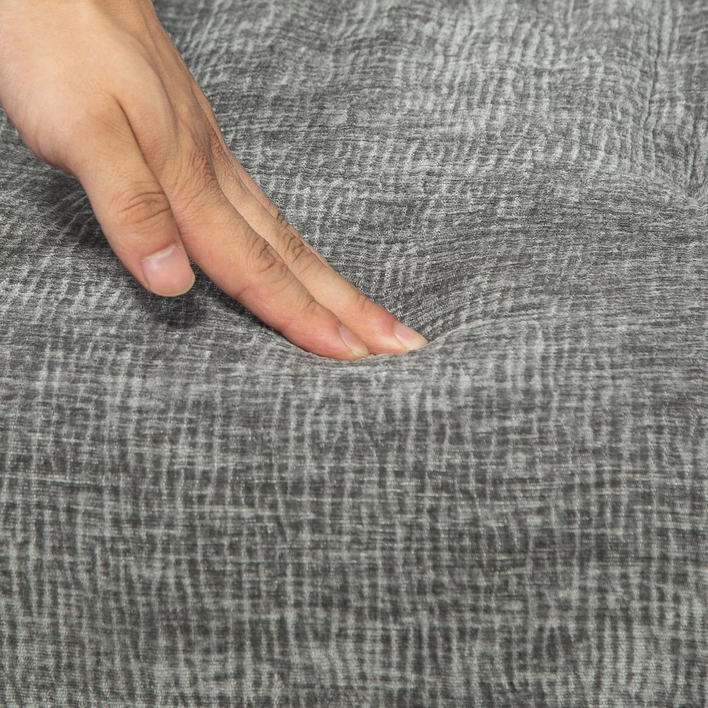 Tamsiai pilkas, modernaus dizaino, sukamasis akcentinis fotelis, iki 120 kg svorio