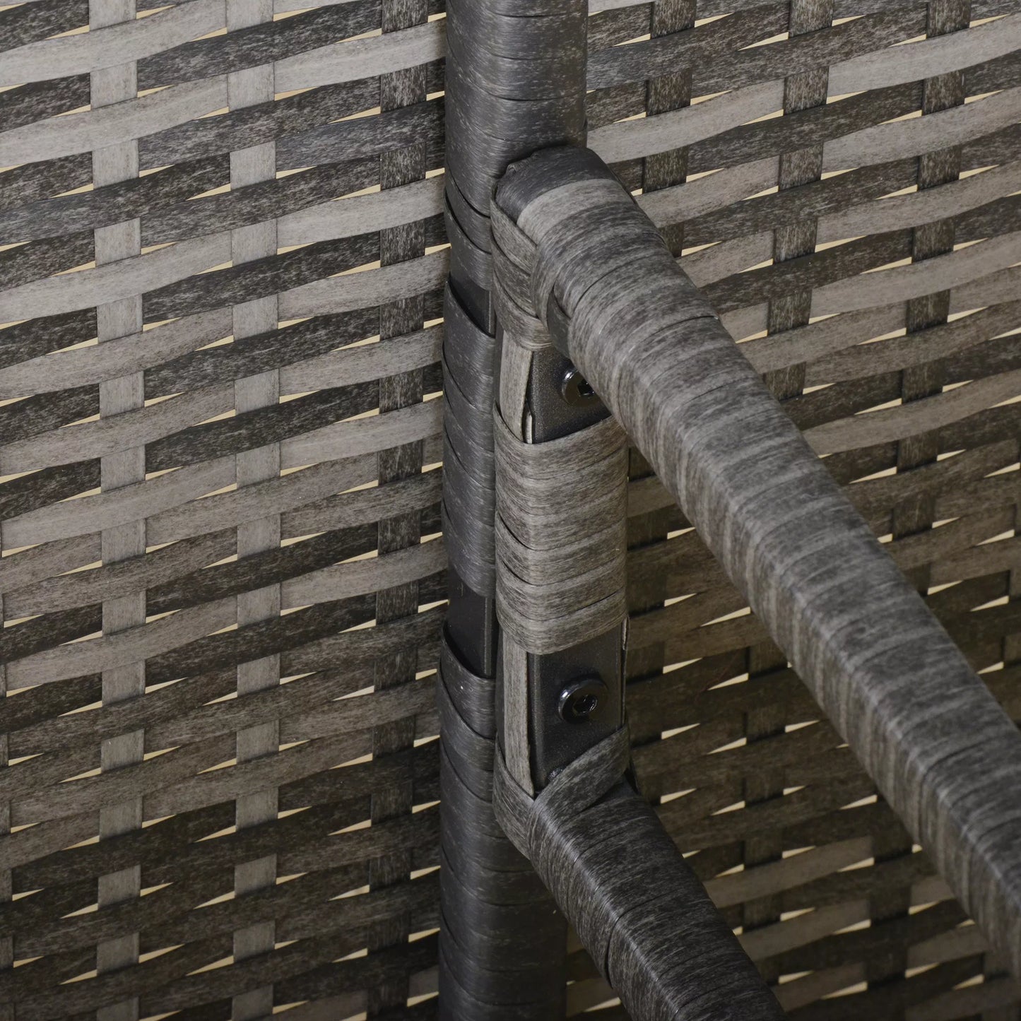 PE rotango sodo baldų komplektas, skirtas 5 žmonėms, rotango lauko poilsio komplektas, su nuimamomis pagalvėlėmis, Pilka + Ruda