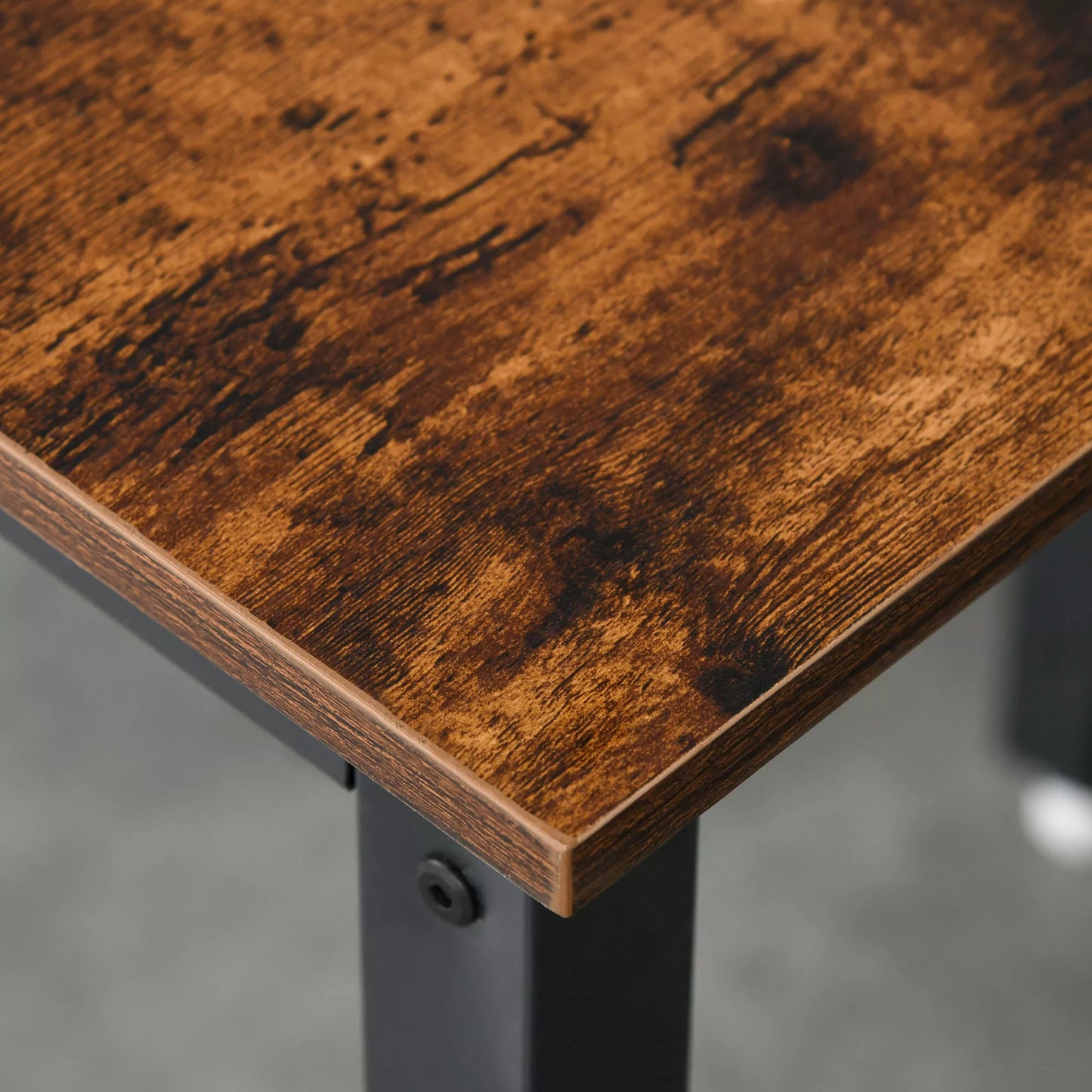 Sulankstomas valgomojo stalas, pramoninio stiliaus, sulankstomas, pagamintas iš metalo ir medžio, taupantys vietą, rudas