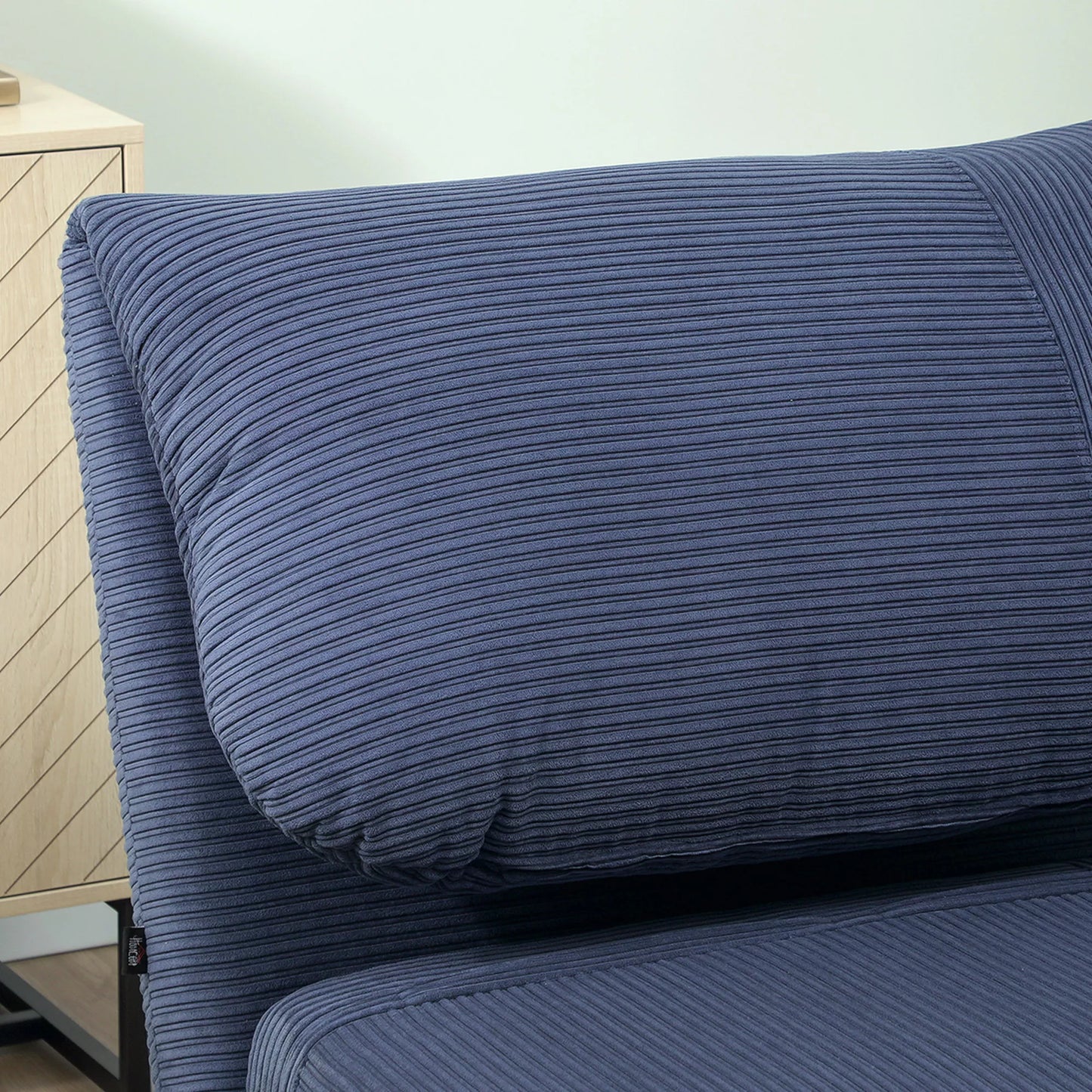 2 viename miegamoji sofa-kėdė svečio lova, reguliuojama galvos atrama, kordilokos išvaizda, 82 cm x 87 cm x 89 cm, mėlyna