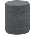 Apvalus pufas su Teddy audiniu, iki 120 kg, 40x40x45 cm, tamsiai pilkas