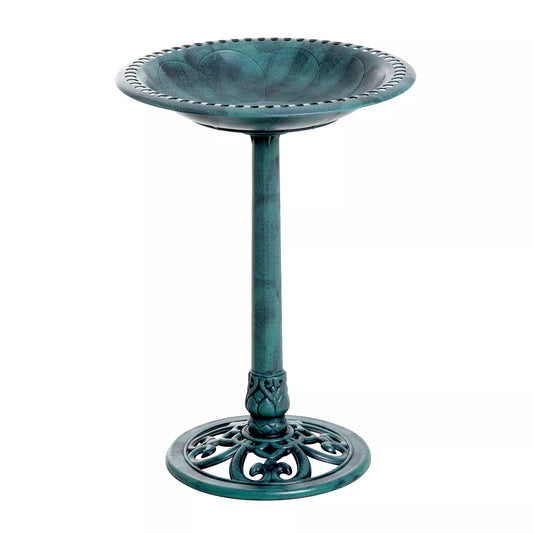 Paukščių girdykla Paukščių vonia Vintage dizainas, Shabby Chic, 50 cm × 50 cm × 69, 5 cm, žalia