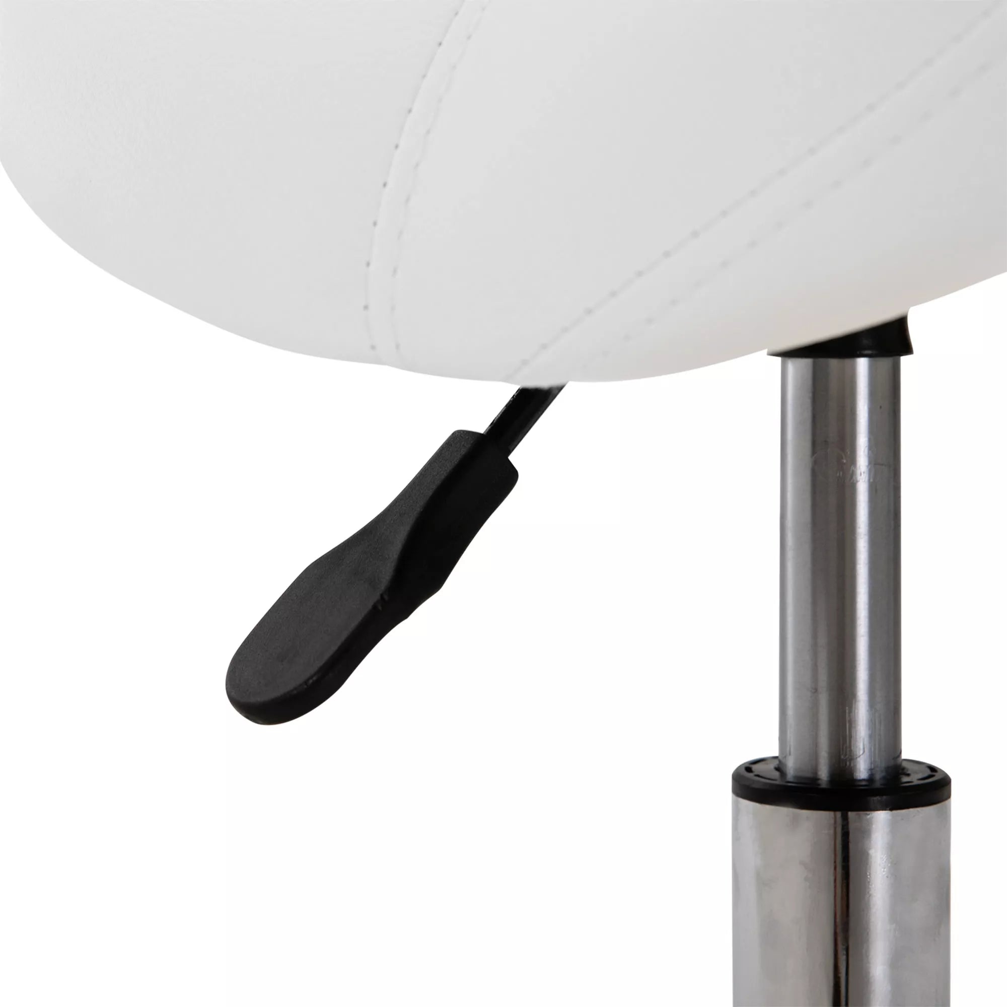 Kėdė balnas su ratukais, reguliuojamas aukštis 49–61 cm, balta