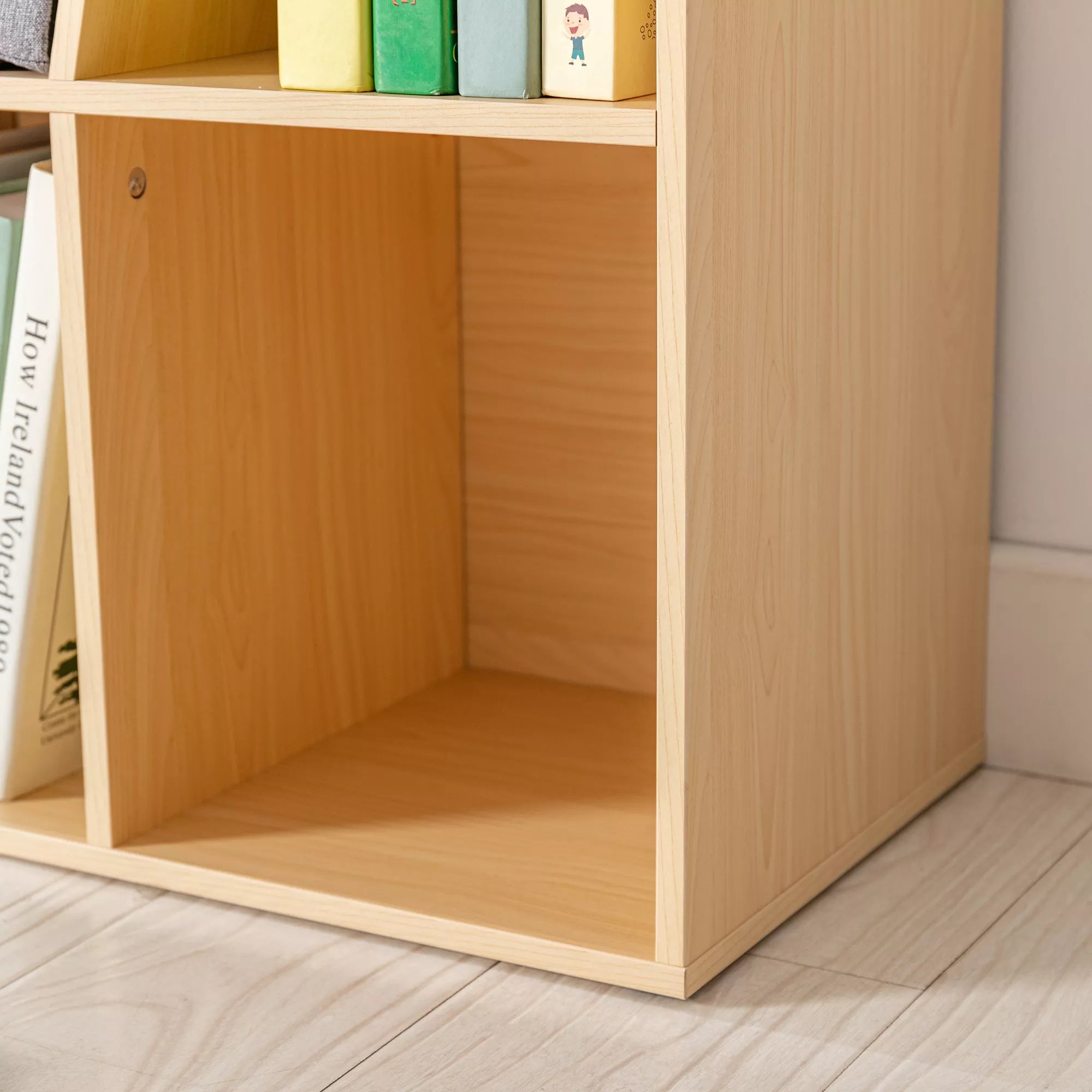2-in-1 vaikų lentynos lentynos + suoliukas su pagalvėlėmis 103 cm × 30 cm × 62 cm Balta + Pilka
