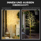 Kalėdinė dekoracija – dirbtinis beržas su 180 LED, 3 šviesumo lygiai, 180 cm