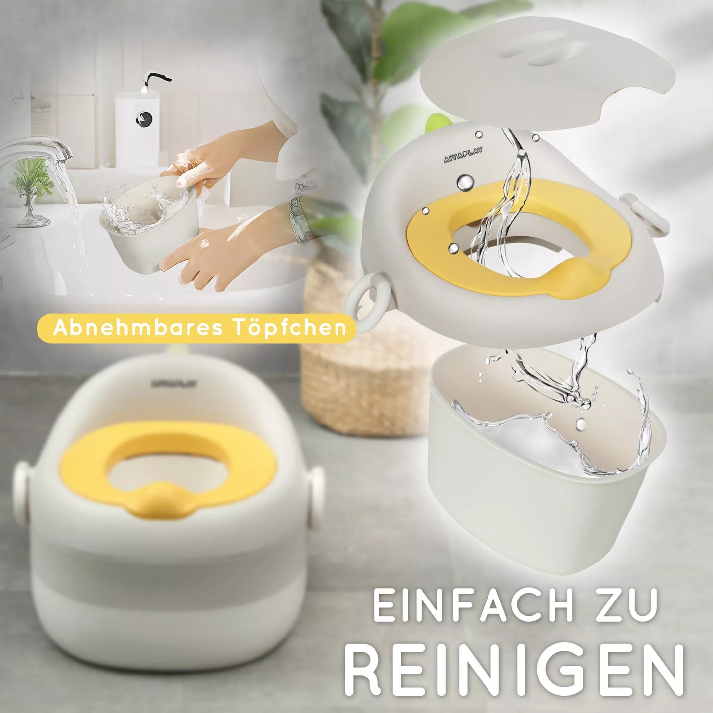 3-in-1 vaikiškas puodelis, nuimama sėdynė, dirbtinės odos paminkštinimas, iki 50 kg, nuo 6 mėn. iki 6 metų, pilkas