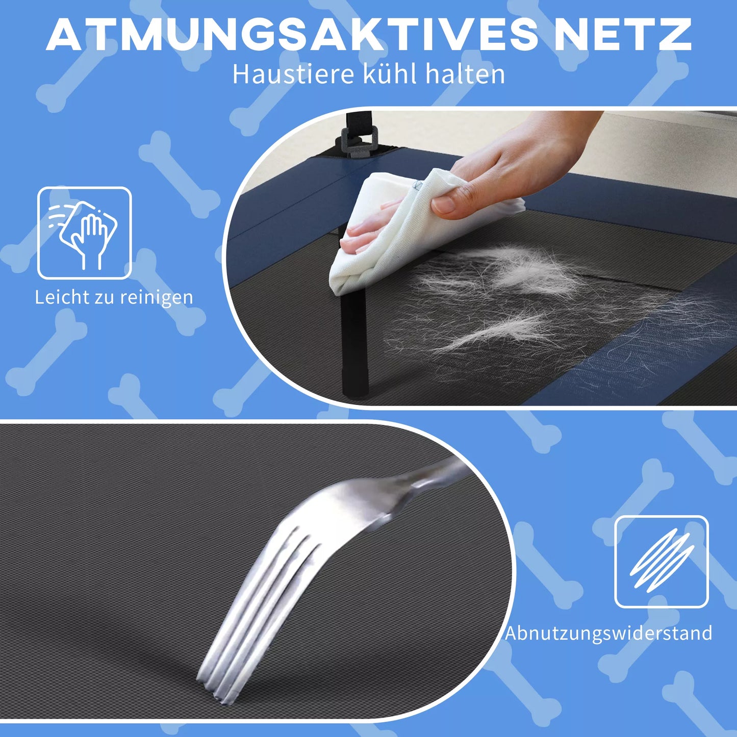 Šunų lova su stogeliu, kvėpuojanti, atstumianti vandenį, iki 30 kg, 91 x 76 x 89 cm, tamsiai mėlyna