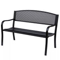 Sodo suolas Suolas Parko suolas 2 vietų Sodo plieninis Juodas P127 x G60 x A87 cm