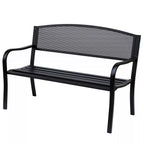 Sodo suolas Suolas Parko suolas 2 vietų Sodo plieninis Juodas P127 x G60 x A87 cm
