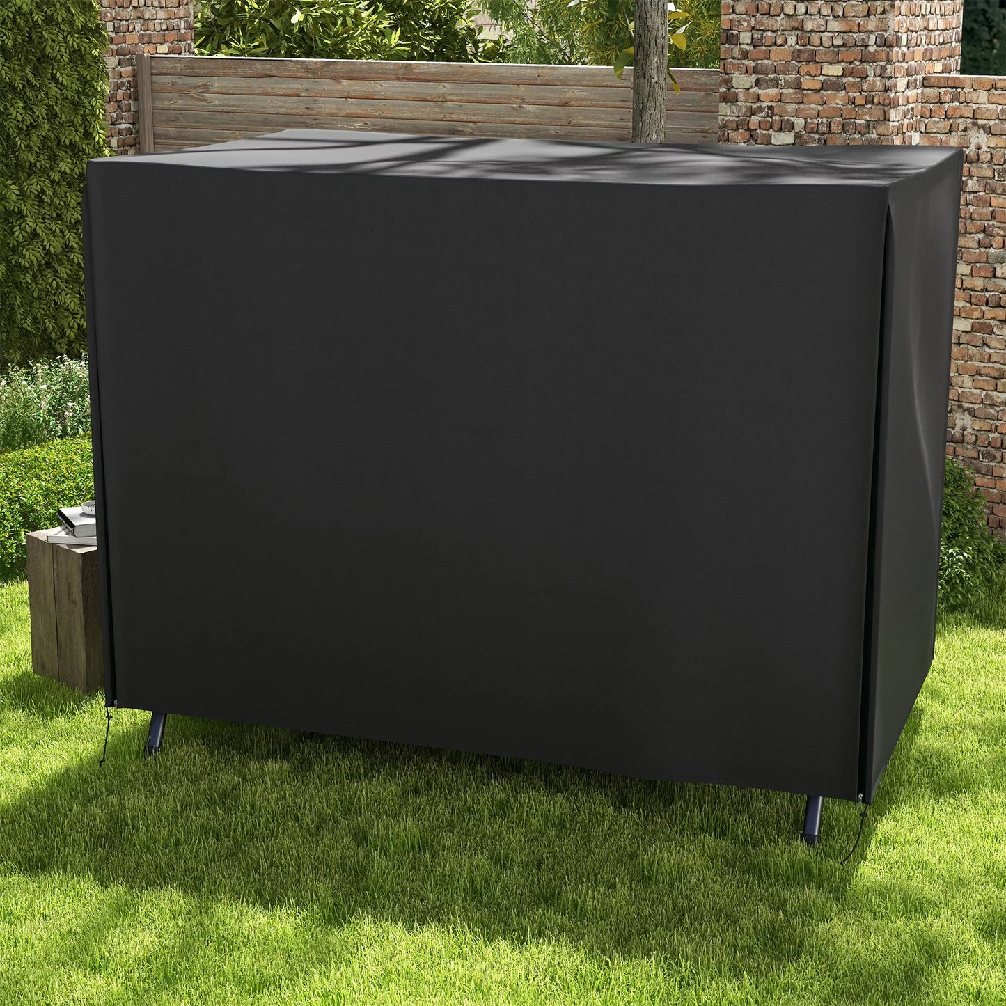 Atsparus vandeniui užvalkalas sodo supynėms (Hollywood tipo), juodas, 205 x 124 x 164 cm