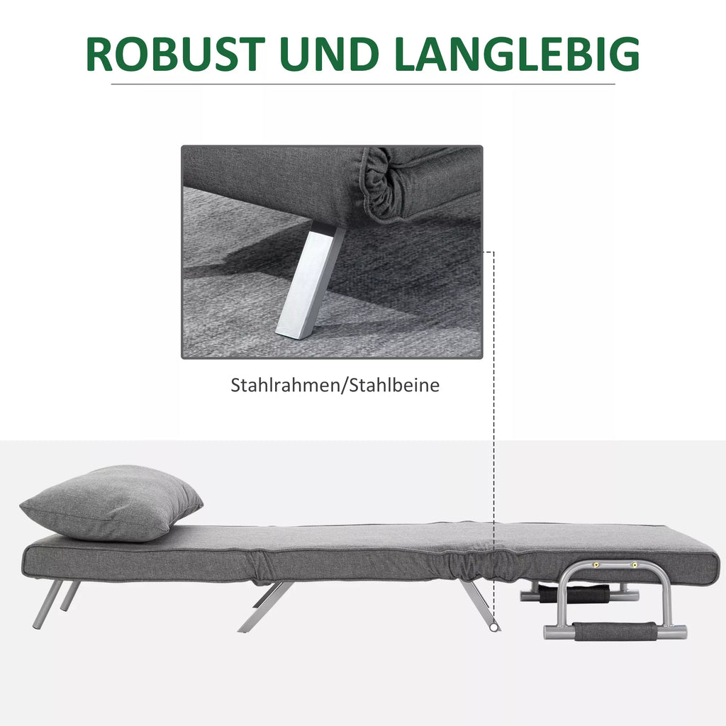 Sofa-lova su reguliojamu atlošu, 185,5 cm, pilka