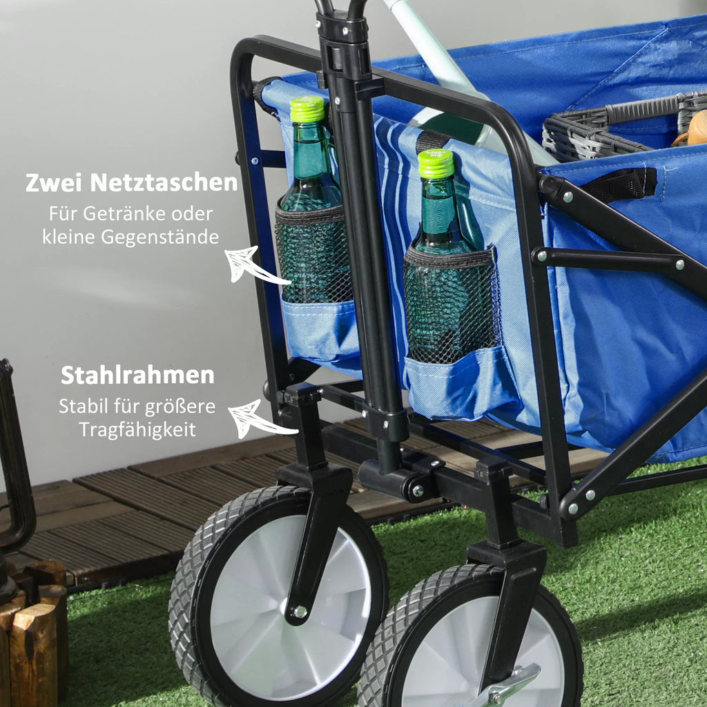 Schema su vežimėlio detalėmis: tinklinės kišenės ir plieninis rėmas