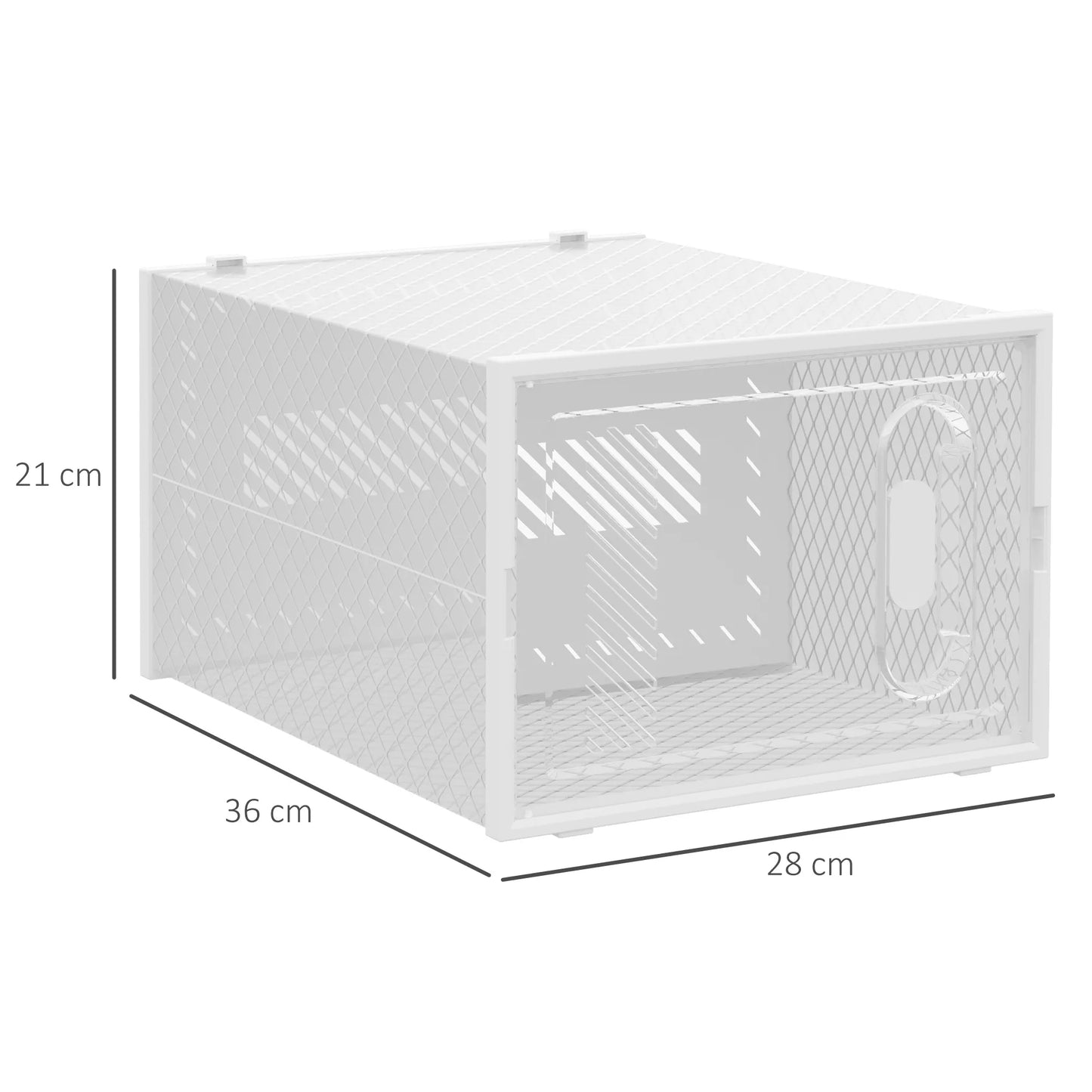 8 dalių batų lentyna, sukraunamos batų dėžės batams iki 46 dydžio, magnetinės durys, plastikas, 28 x 36 x 21 cm