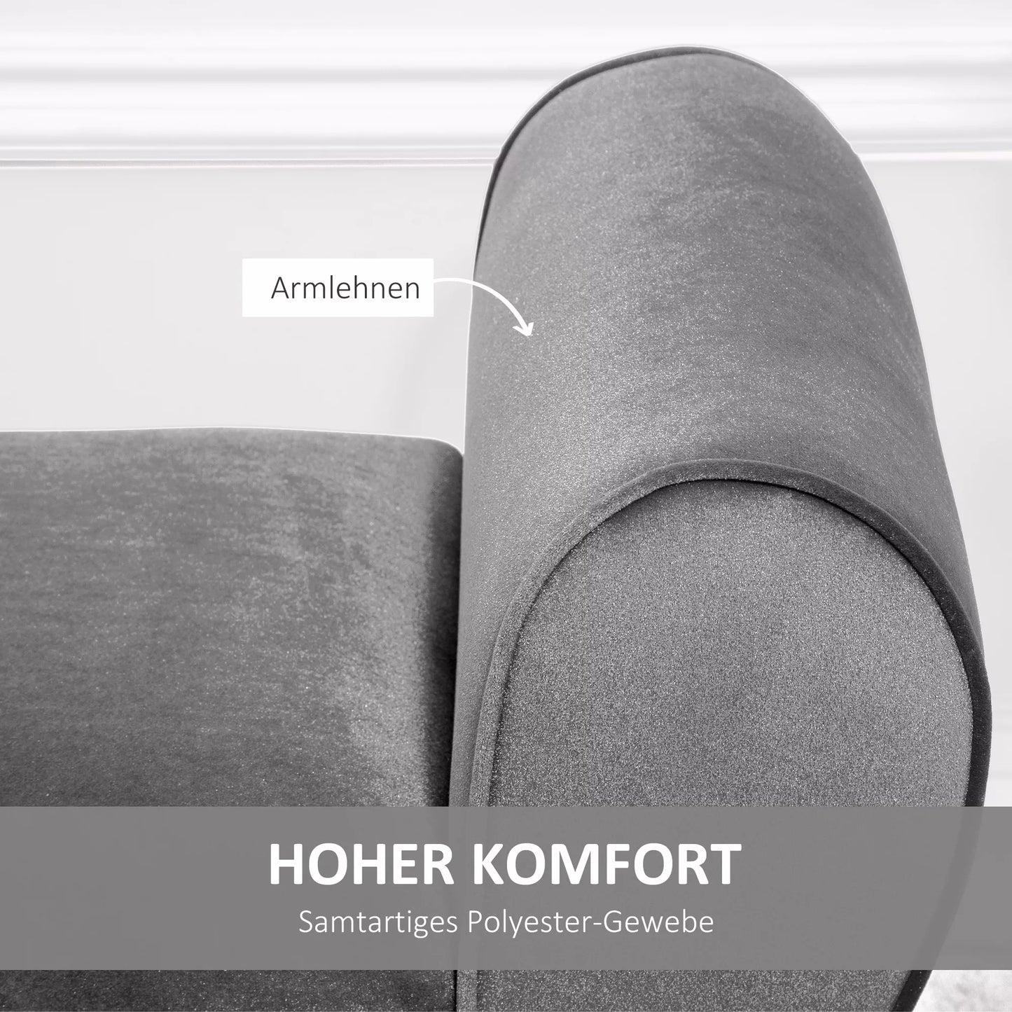 Paminkštintas suoliukas su daiktadėže ir porankiais, skrynios tipo suoliukas prieškambariui, miegamajam, svetainei, 118 x 42 x 66 cm, tamsiai pilkos spalvos