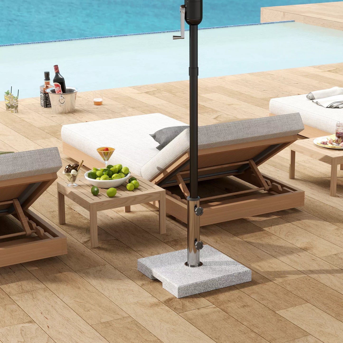 Granito skėčių stovas 21 kg Skėčių stovas, kvadratinis Skėčių laikiklis, skėčių svoris skėčiams 32/38/48 mm