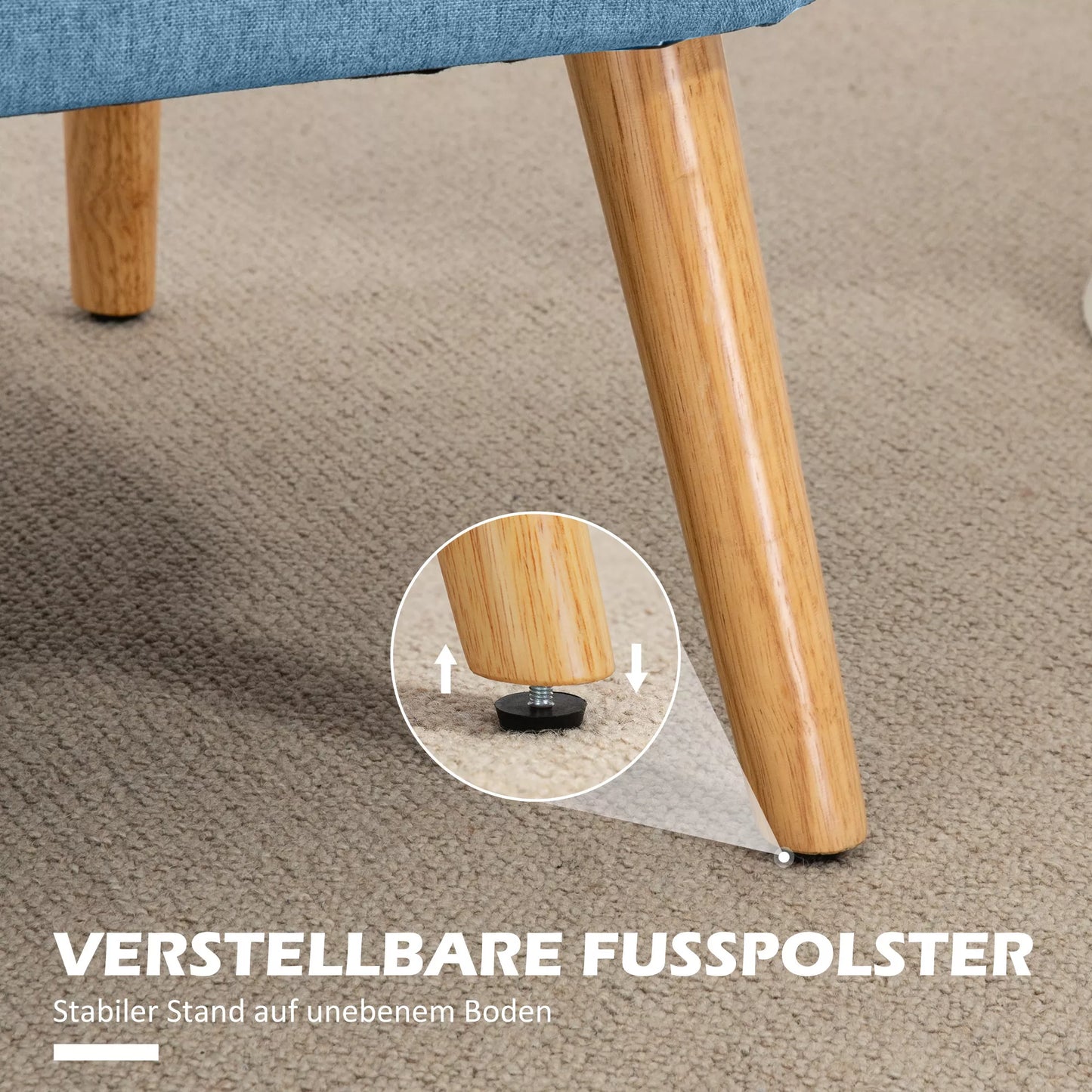 Dvigulė sofa retro stiliumi, minkšta apmušalai, lengvai prižiūrimas užvalkalas, iki 150 kg, 117 x 56,5 x 77 cm, mėlyna