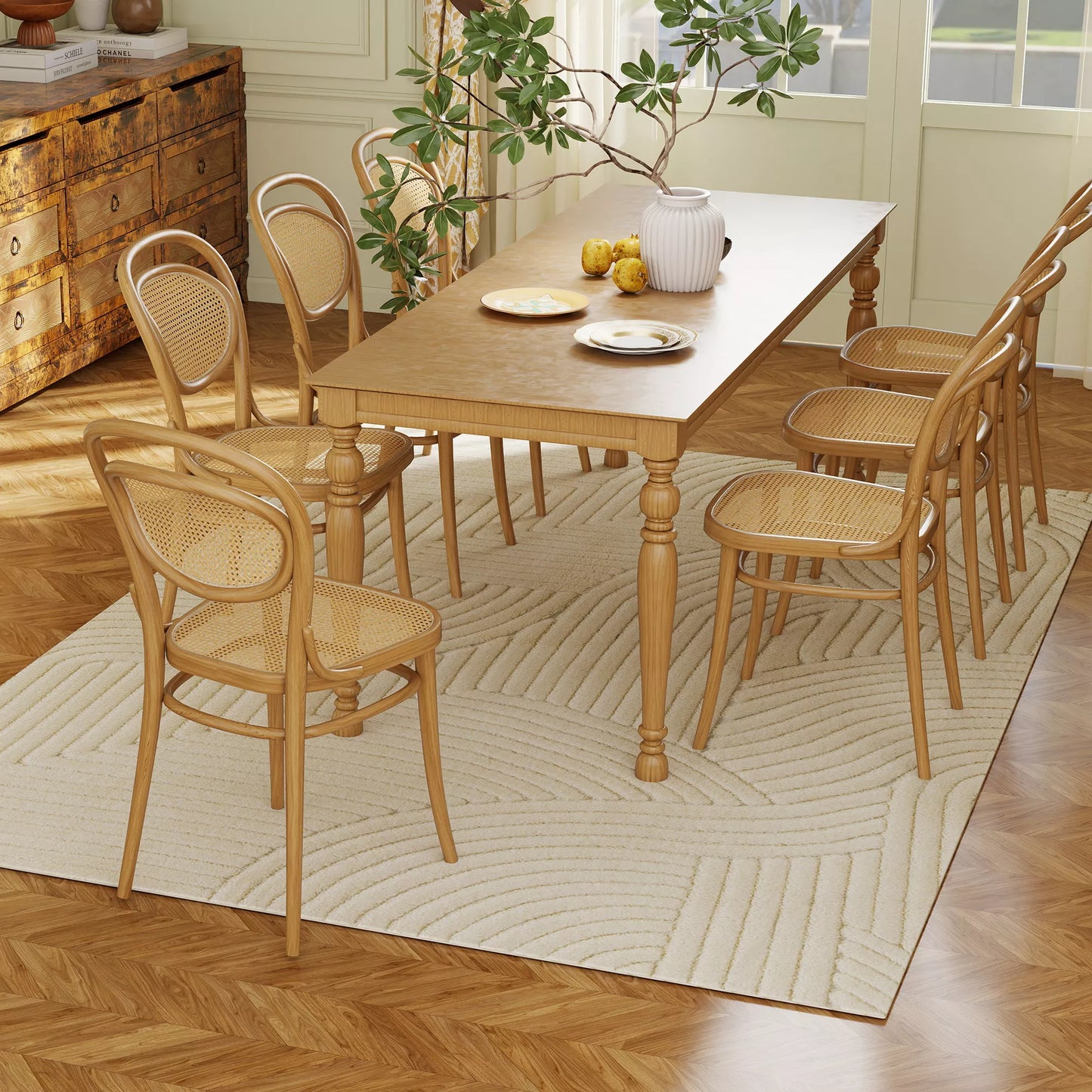 Mašininio audimo kilimas, 15 mm aukščio, universalus, neslidus, kreminės baltos spalvos