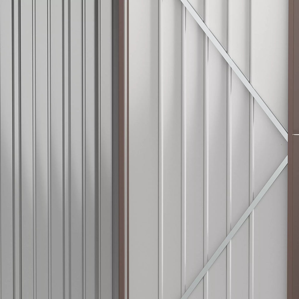 Įrankių namelis 1,34 m² Įrankių spintelė su uždaromu stogu Sodo namelis Įrankių namelis iš cinkuoto plieno 161,5 x 94,5 x 196 cm Ruda