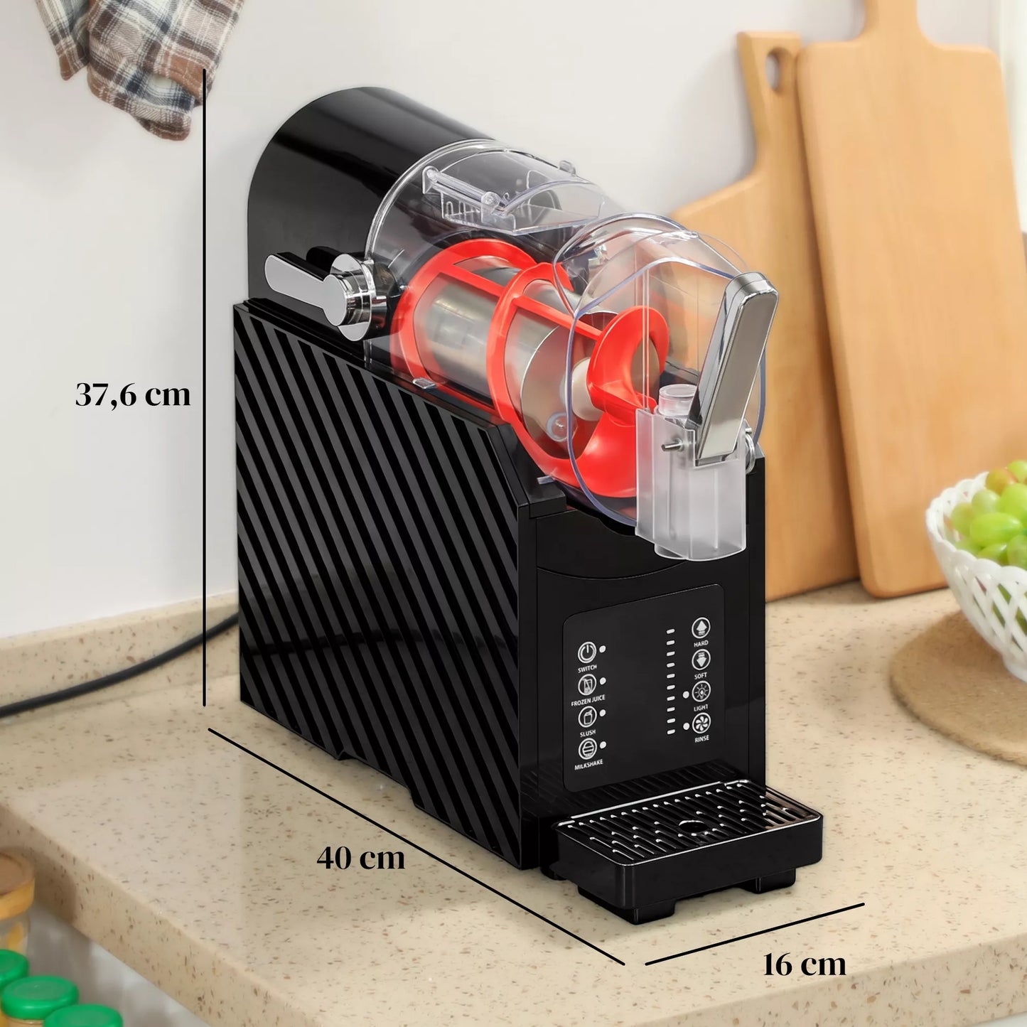 Sniego aparatas, greitas aušinimas, maišymo funkcija, 2,4 L, apšvietimo funkcija, juoda