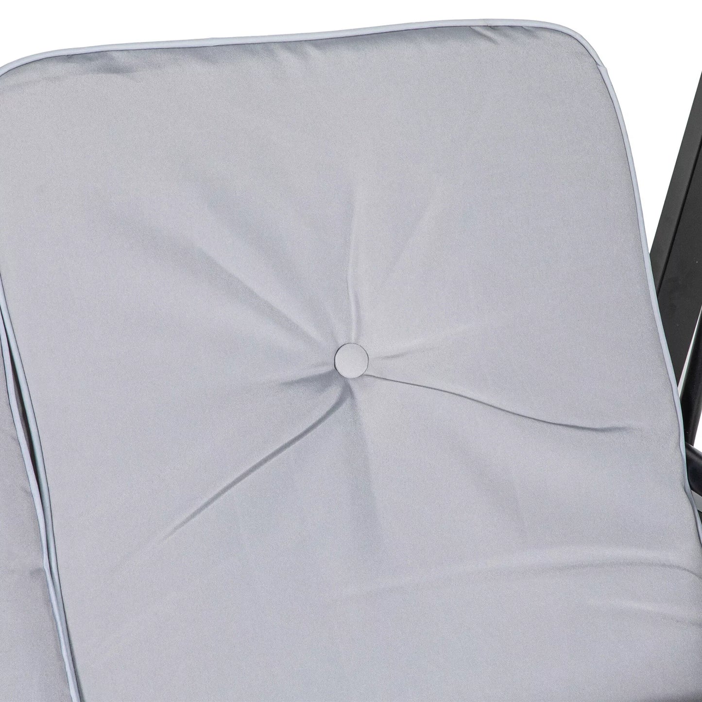 Holivudo sūpynės, 2 vietos sodo sūpynės su reguliuojamu stogu, atlaiko iki 220 kg svorį, 145 x 116 x 172 cm, pilkos spalvos