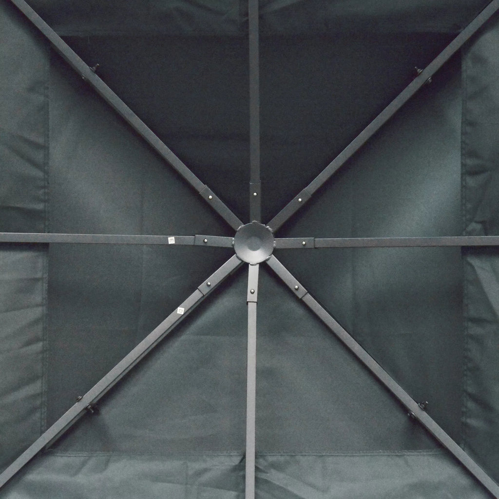Pavilion 3 x 3 m atsarginis stogas, vandeniui atsparus paviljono stogas su dvigubu stogu, drenažo angomis, atsarginis dangtis Atsarginės dalys sodo paviljonui Sodo palapinė Anglies pilkos spalvos