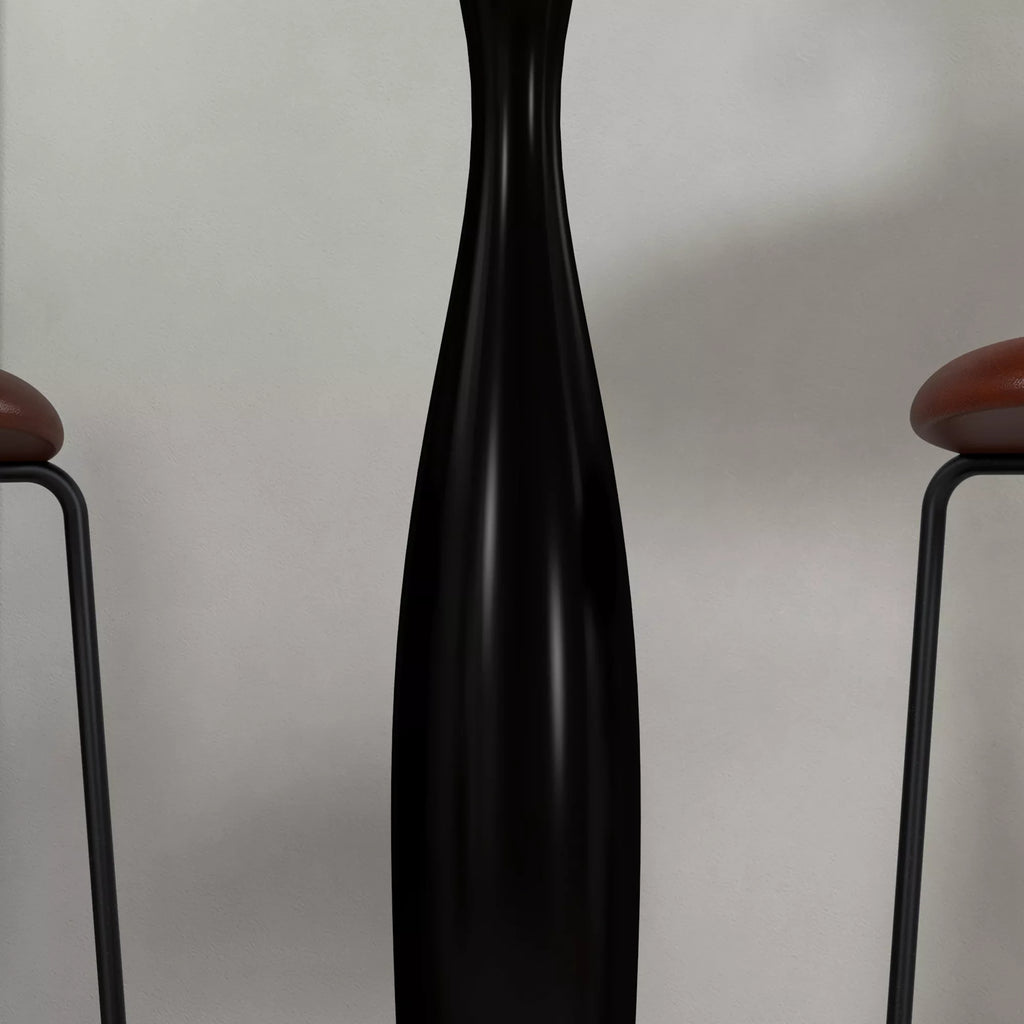 Valgomojo stalas apvalus 70 x 74 cm, juodas