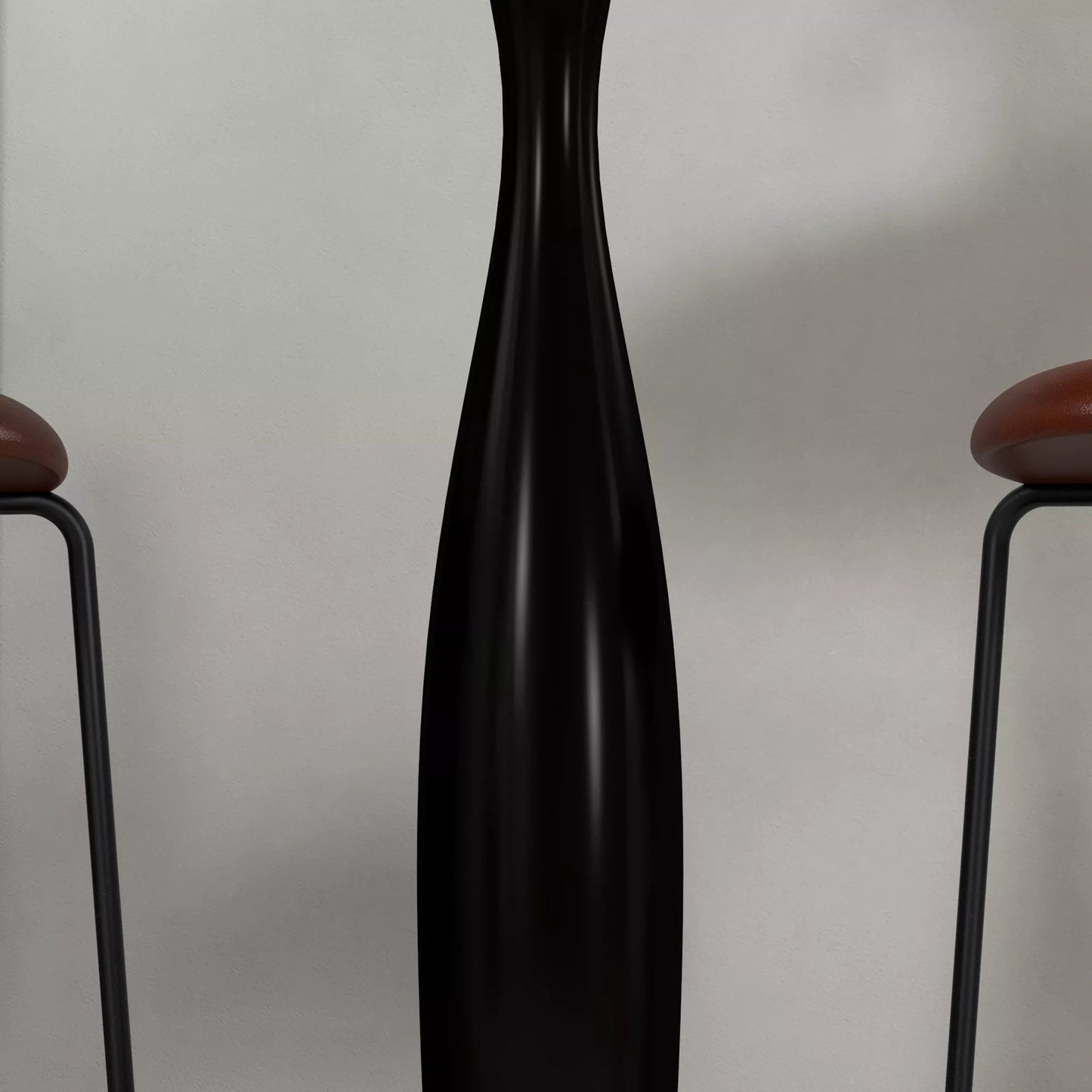 Apvalus valgomojo stalas, milteliniu būdu dengtas plienas, MDF su melaminu, neslystančios kojelės, 70 x 74 cm, Juodas