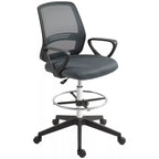 Pilka ergonomiška biuro kėdė su kojų atrama