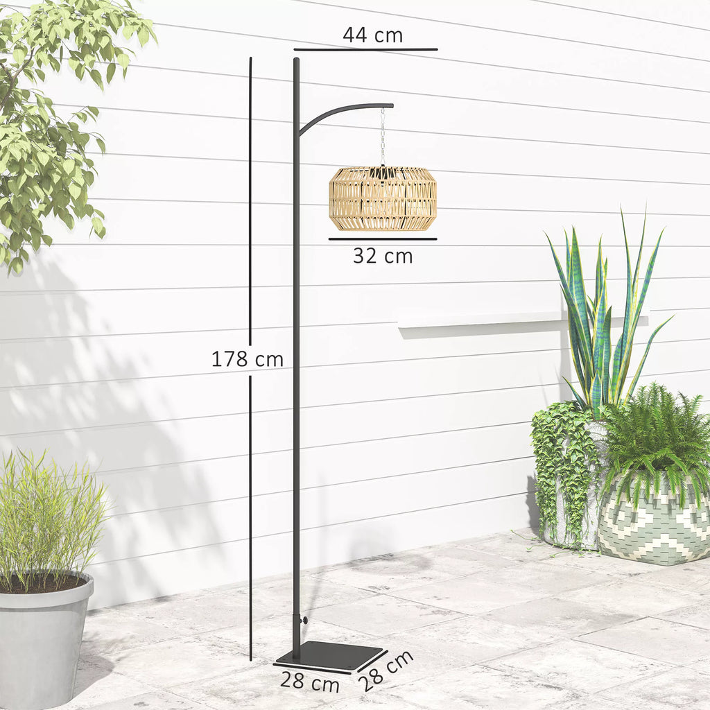 Saulės stovas Rattan saulės lempos su šviesos jutikliu Automatinis saulės šviestuvas boho stiliaus IP44 Juoda+Geltona
