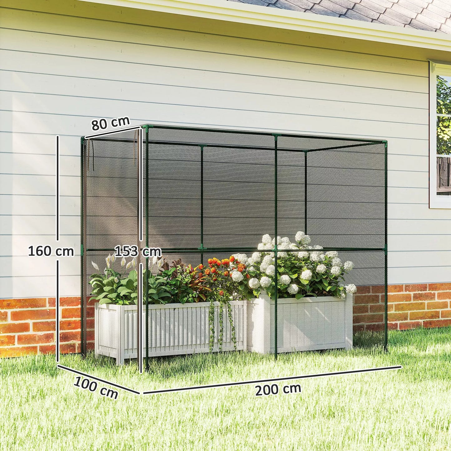 Vaisių narvas, augalų apsaugos tinklas su užtrauktuku, apsauga nuo paukščių, vabzdžių ir smulkių gyvūnų, juodas