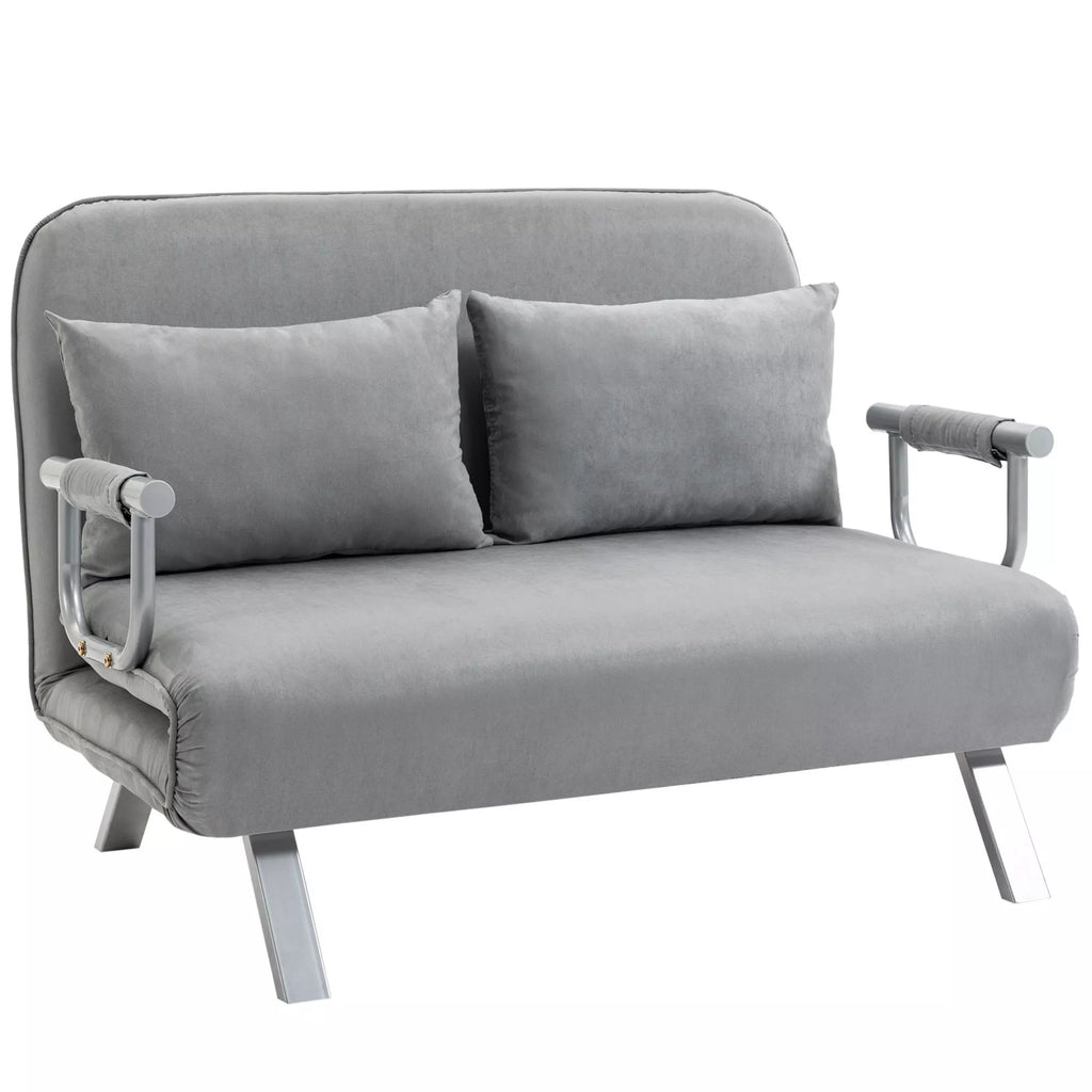 Miegamasis sofos, dvigulė sofa, svečių lova, su 2 pagalvėmis, pilkos spalvos