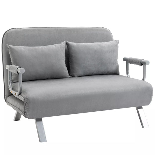 Miegamoji sofa, dvigulė sofa, sofa svečiams, su 2 pagalvėlėmis, pilka