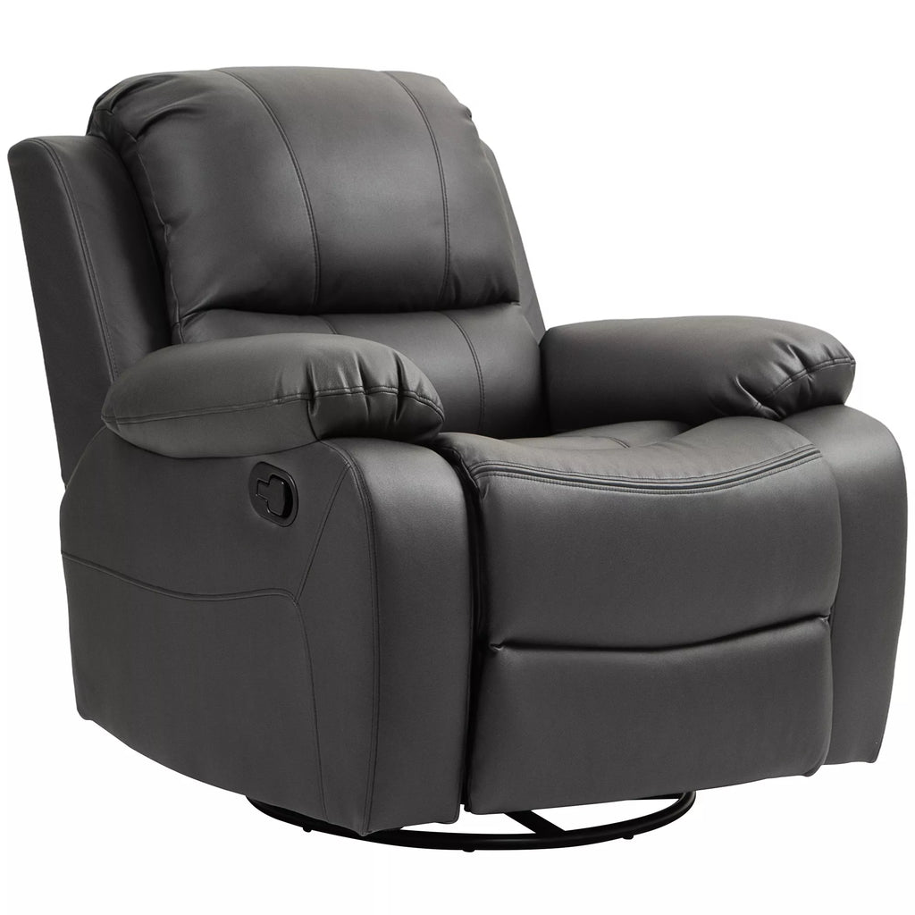 Atpalaiduojantis fotelis, reguliuojamas atlošas ir kojų atrama, sukiojamas, iki 150 kg, plieninis rėmas, 93x100x98 cm, juodas
