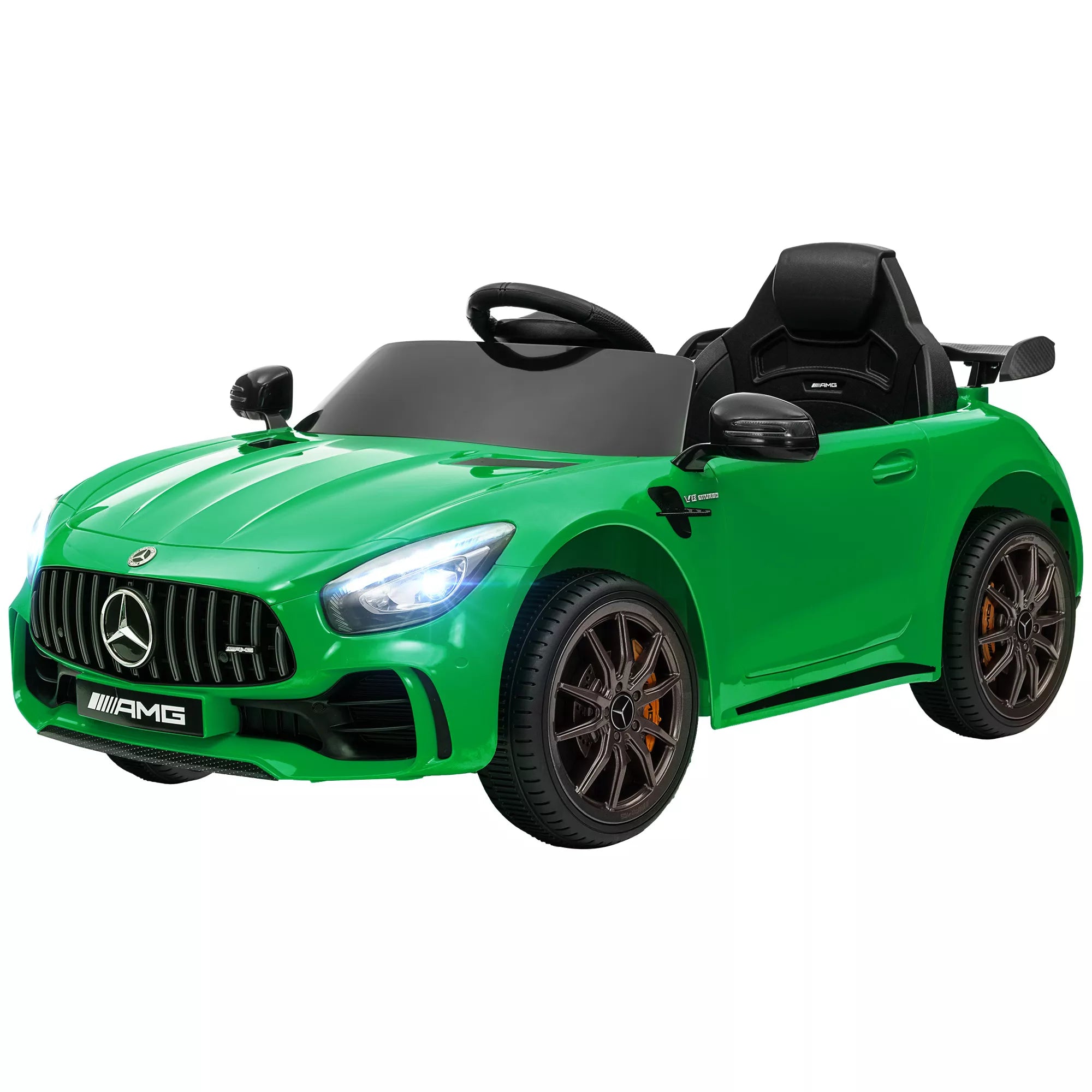 Elektrinis vaikų automobilis, Mercedes, 3–5 km/h, nuotolinis valdymas, šviesa ir muzika, žalias