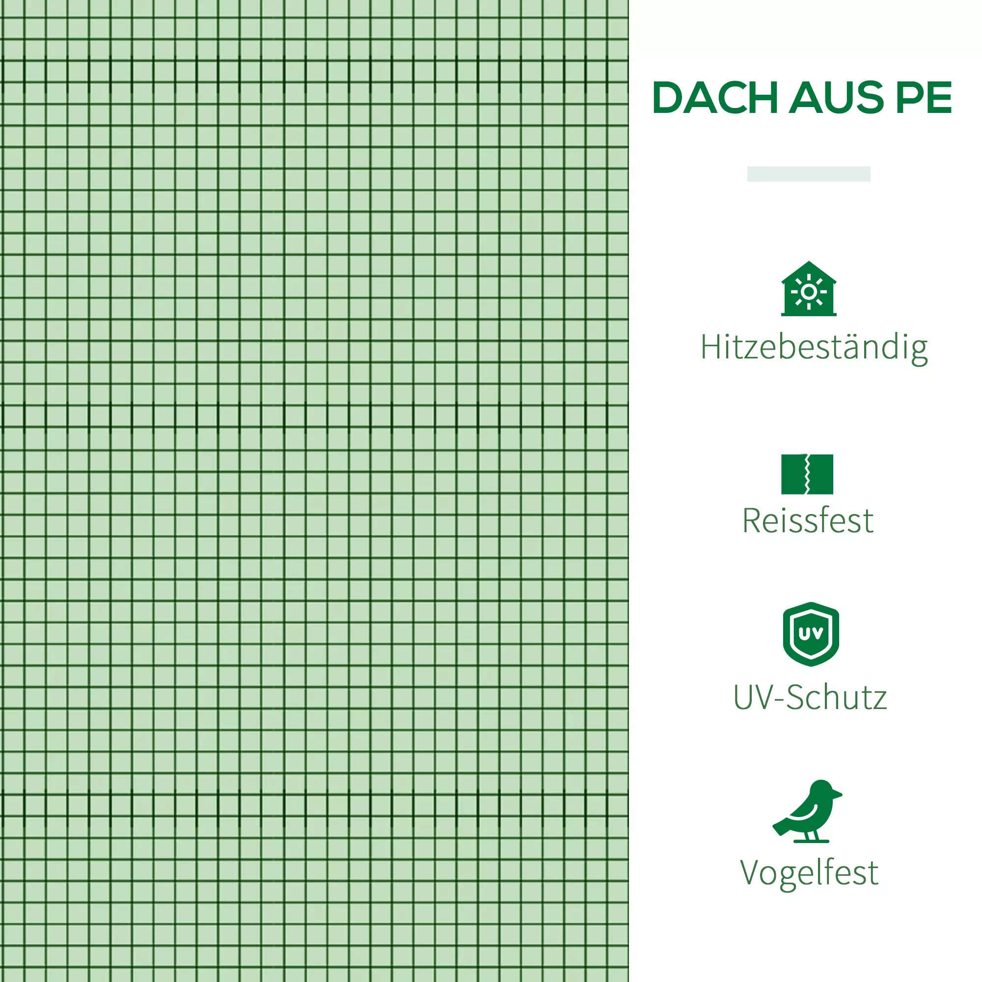 Šiltnamio PE dangos savybių piktogramos