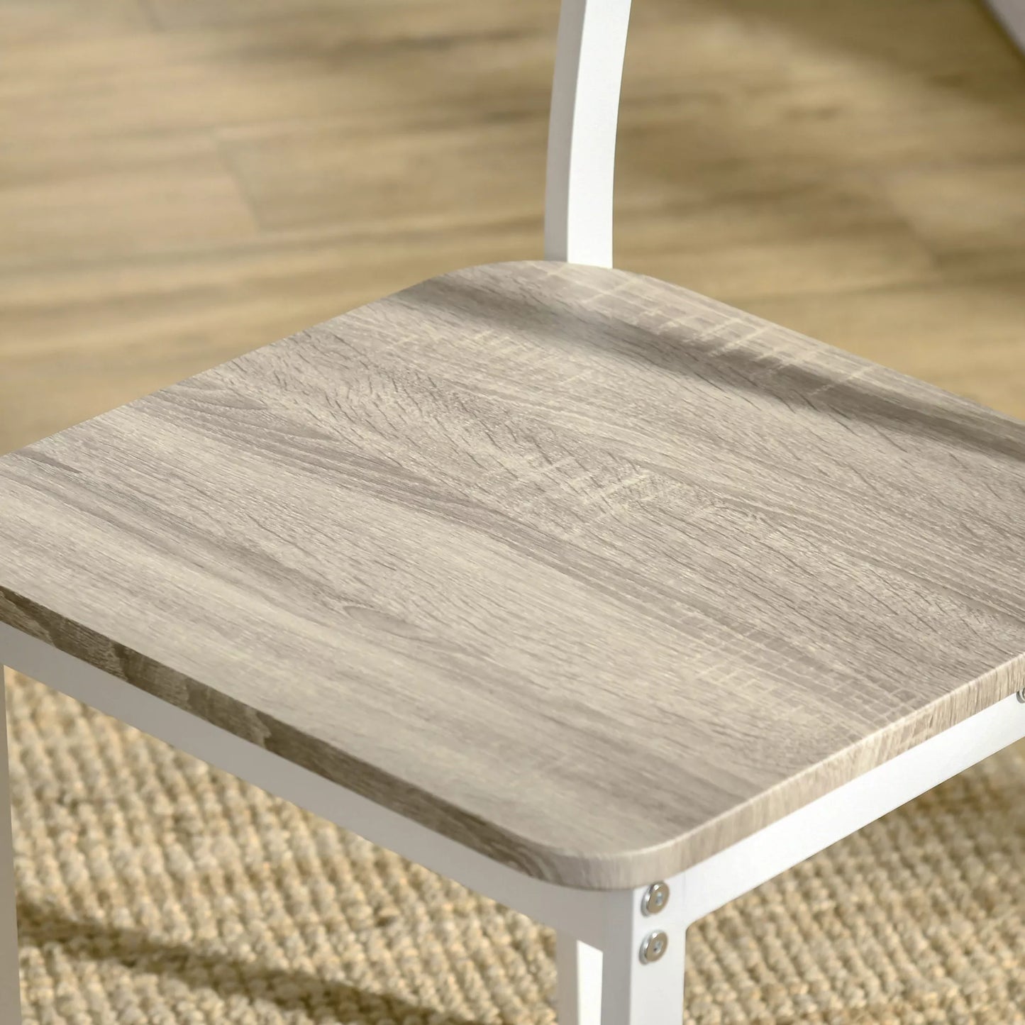 2 dalių sėdimoji grupė, sulankstomas valgomojo stalas su 2 kėdėmis, sulankstomas stalas, 110 cm x 70 cm x 75 cm, balta + natūrali